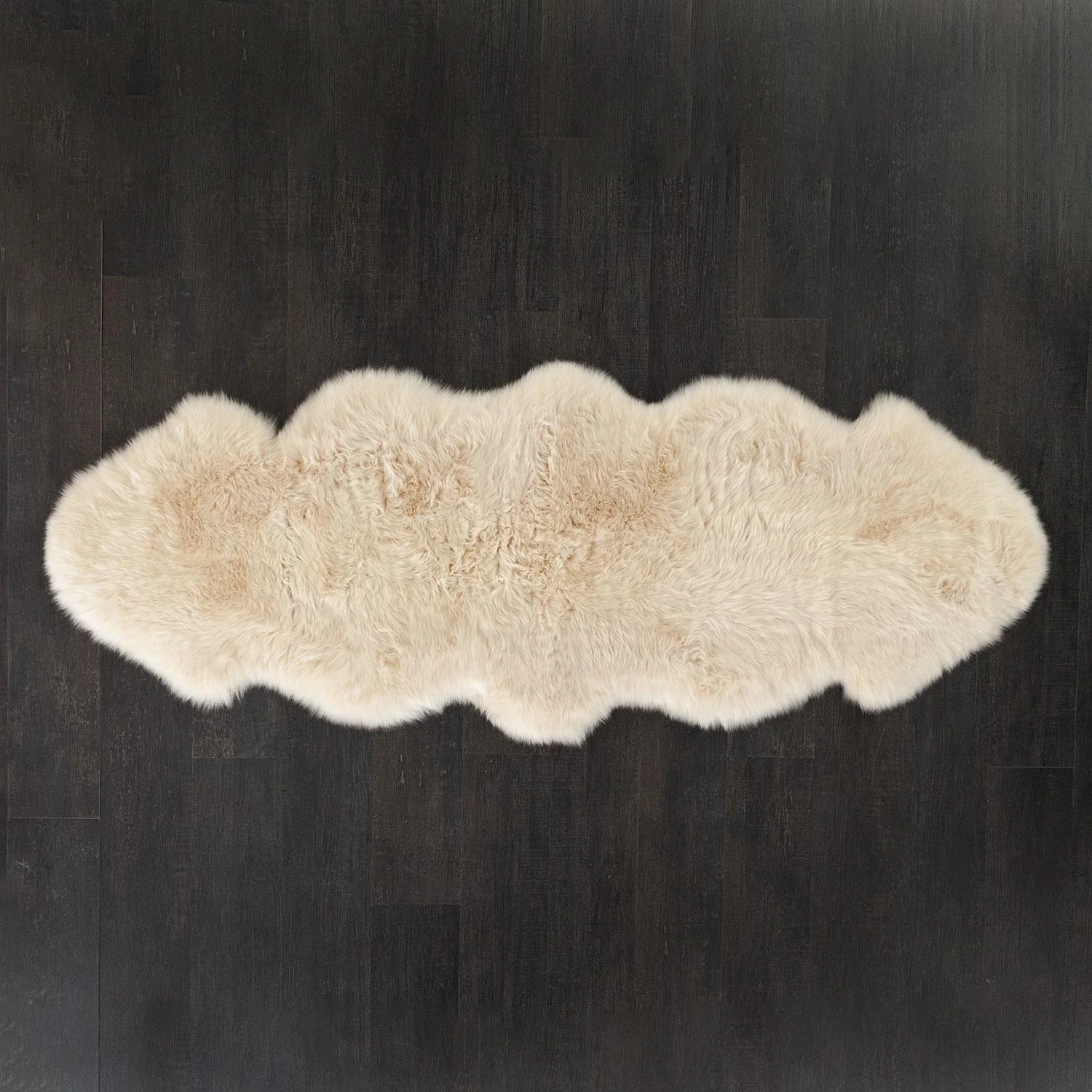 British Double Sheepskin Rug Linen - Image 3