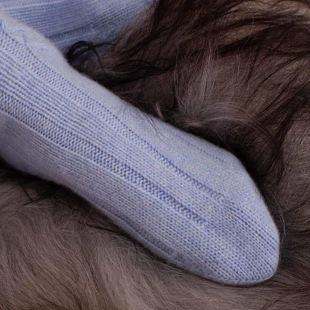 Cashmere Bed Socks Blue 4-7 - Image 3