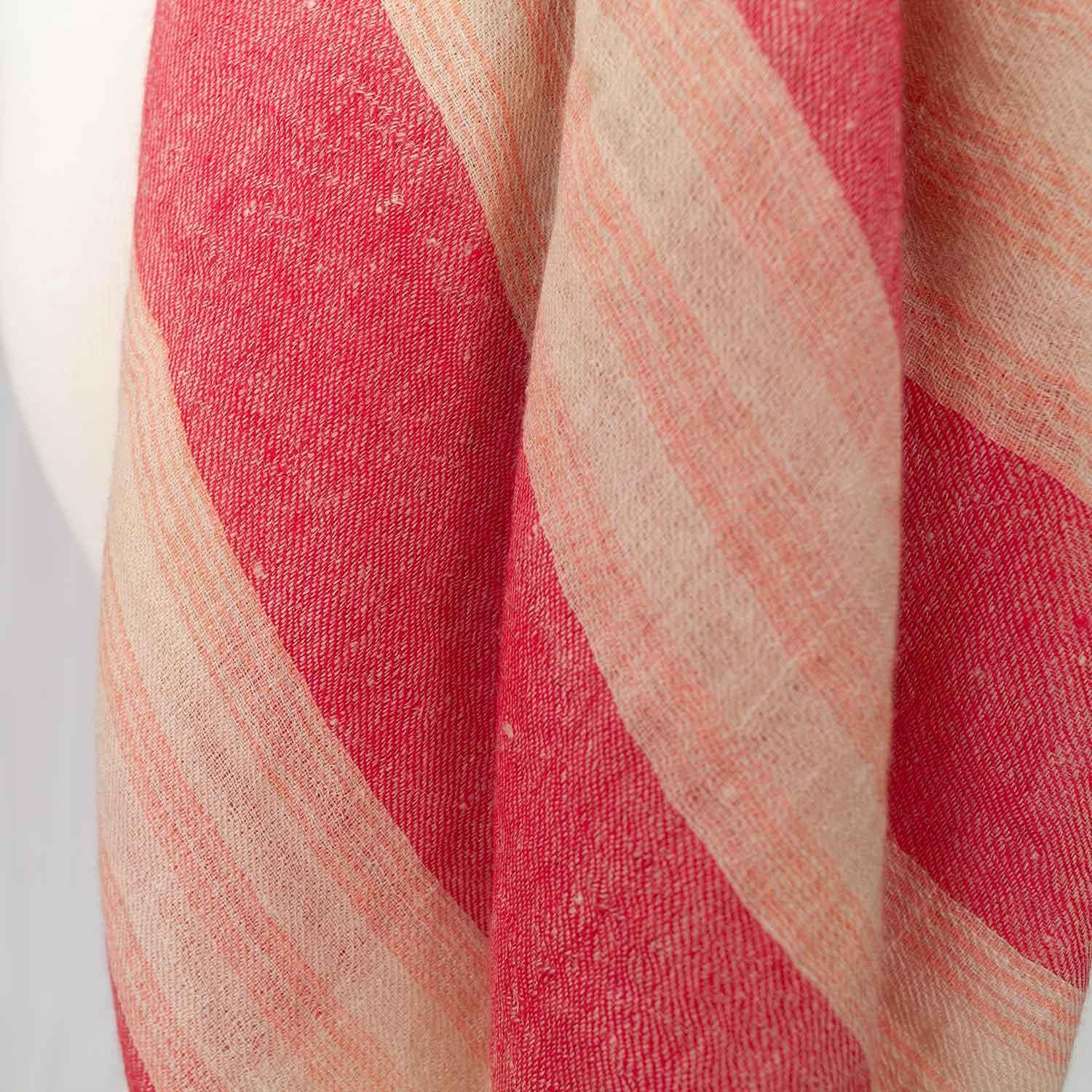 Cashmere Square Shawl Coral Red - Image 7