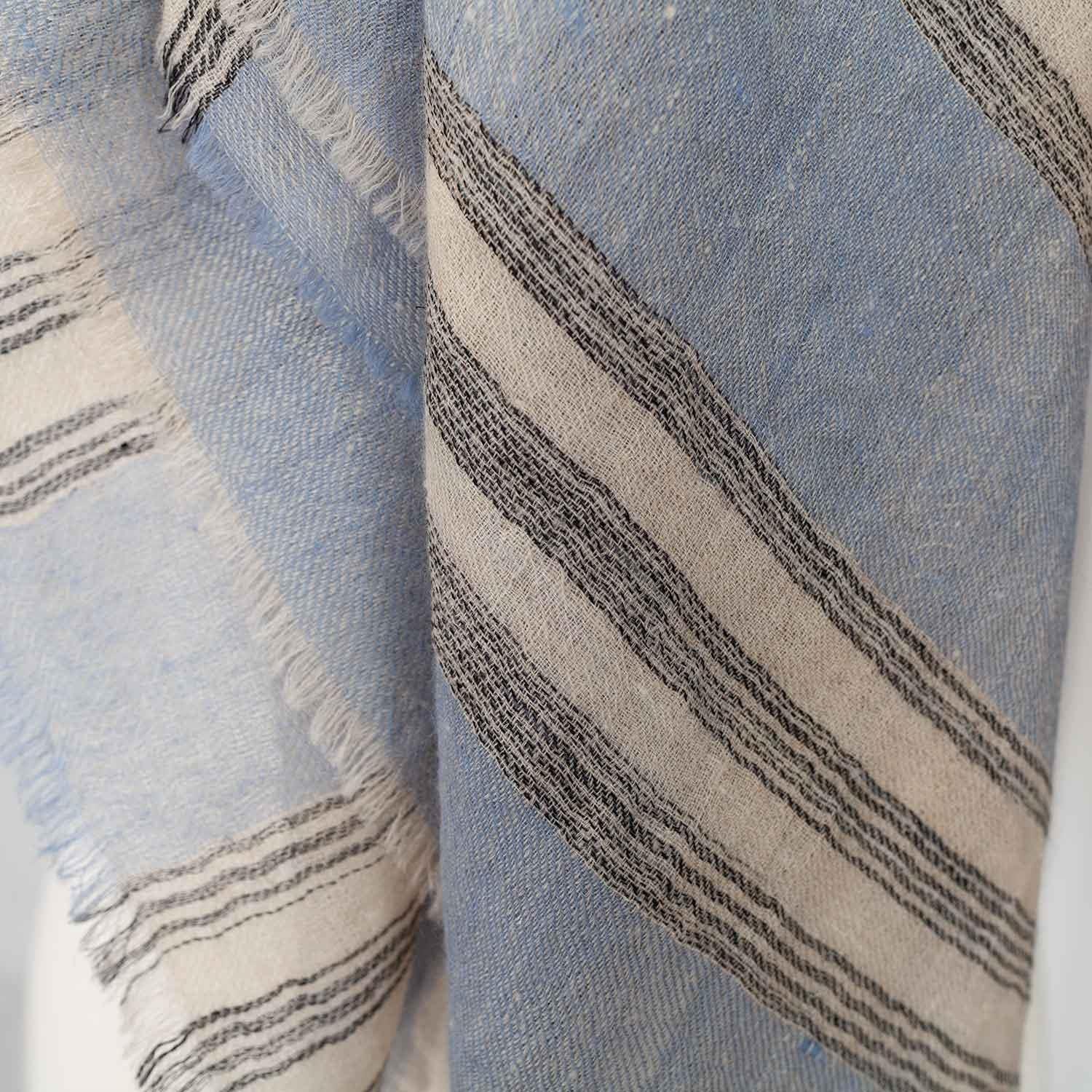 Cashmere Square Shawl Light Blue - Image 3