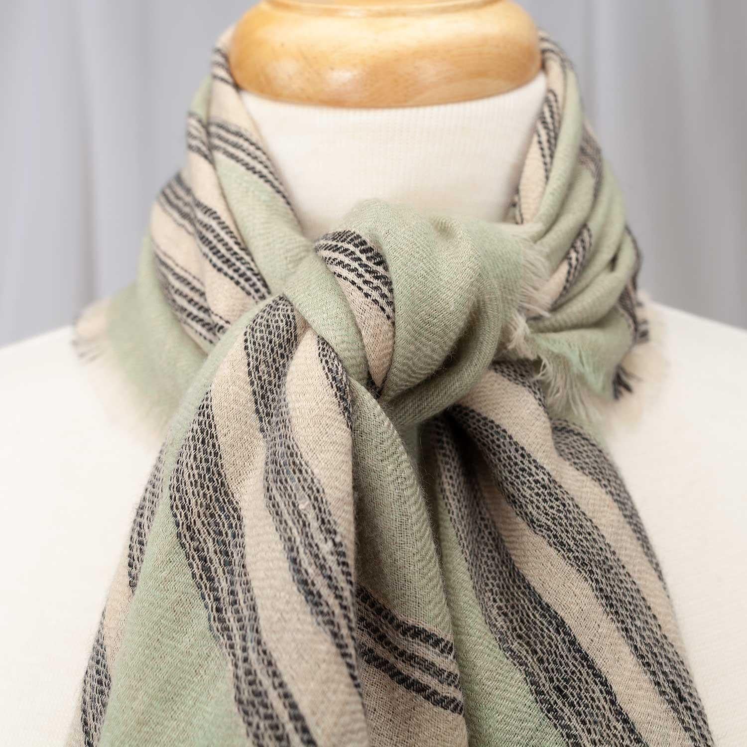 Cashmere Square Shawl Sage - Image 3