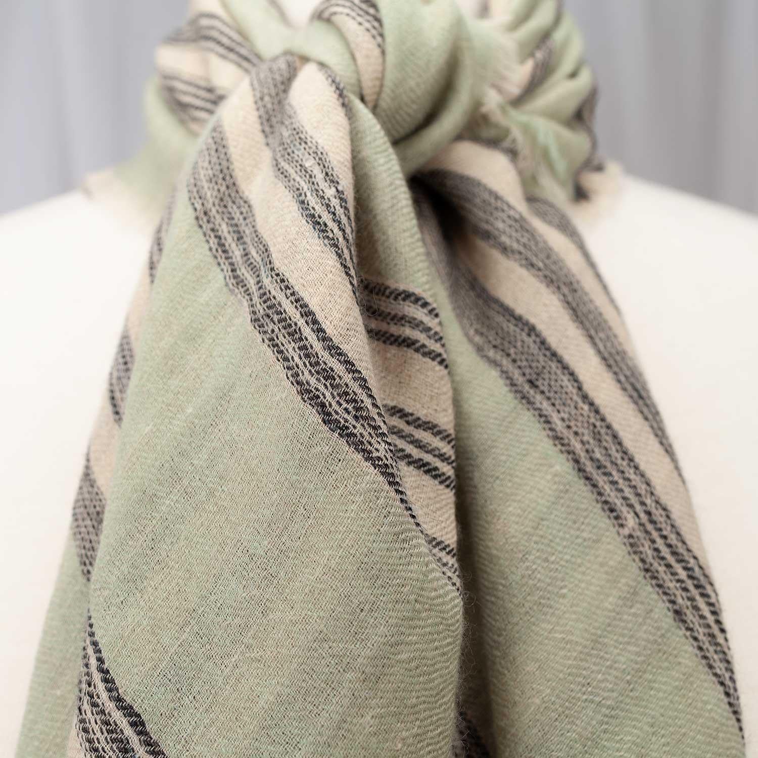 Cashmere Square Shawl Sage - Image 4