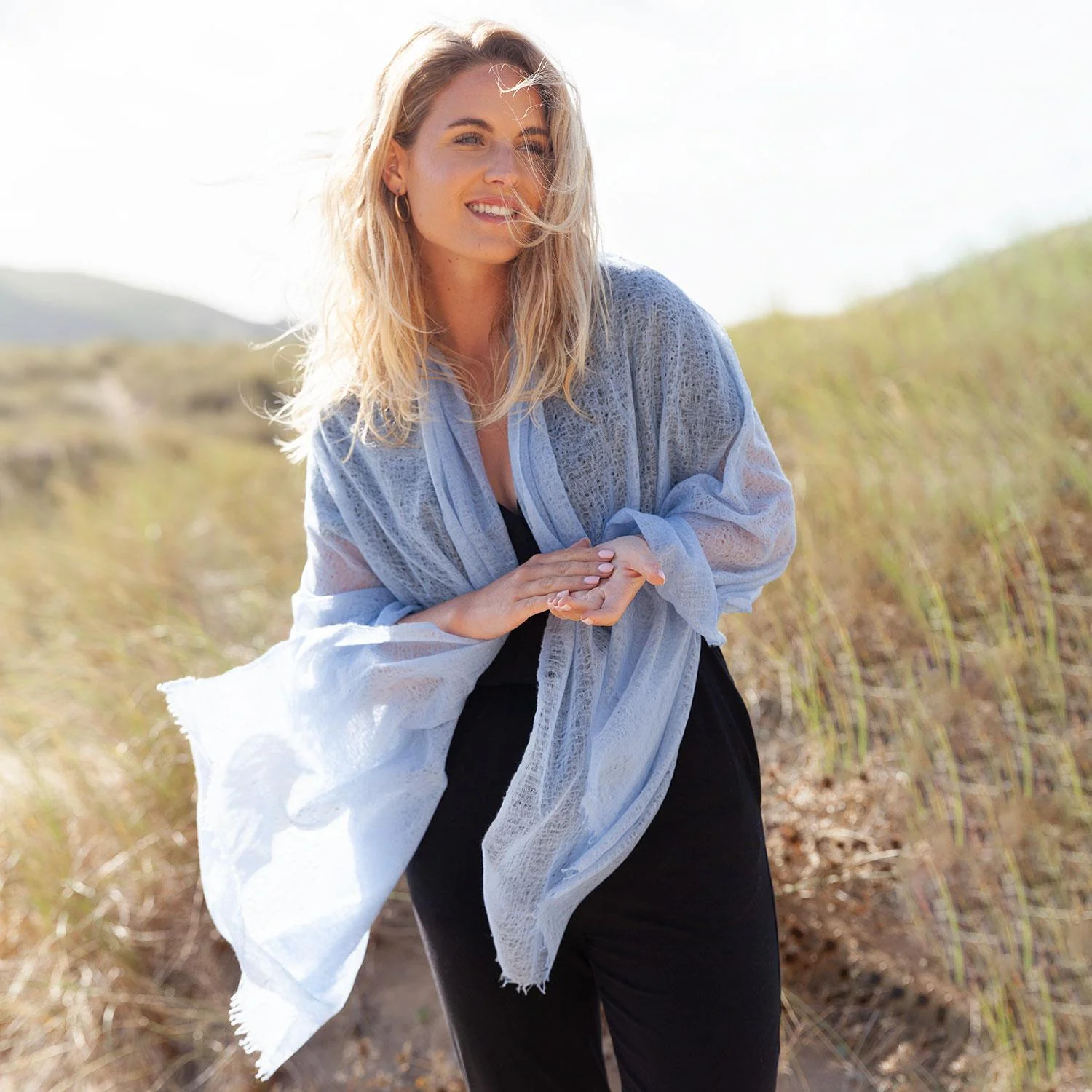Diaphanous Pashmina Crystal Blue - Image 3