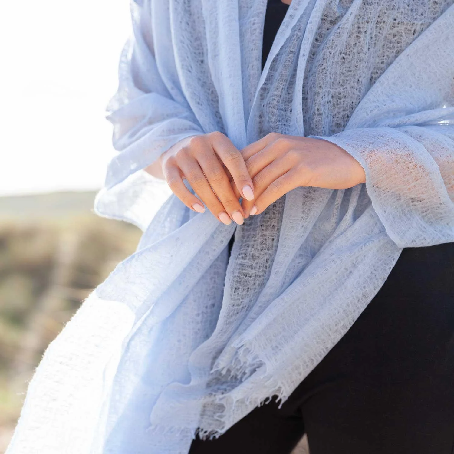 Diaphanous Pashmina Crystal Blue - Image 6