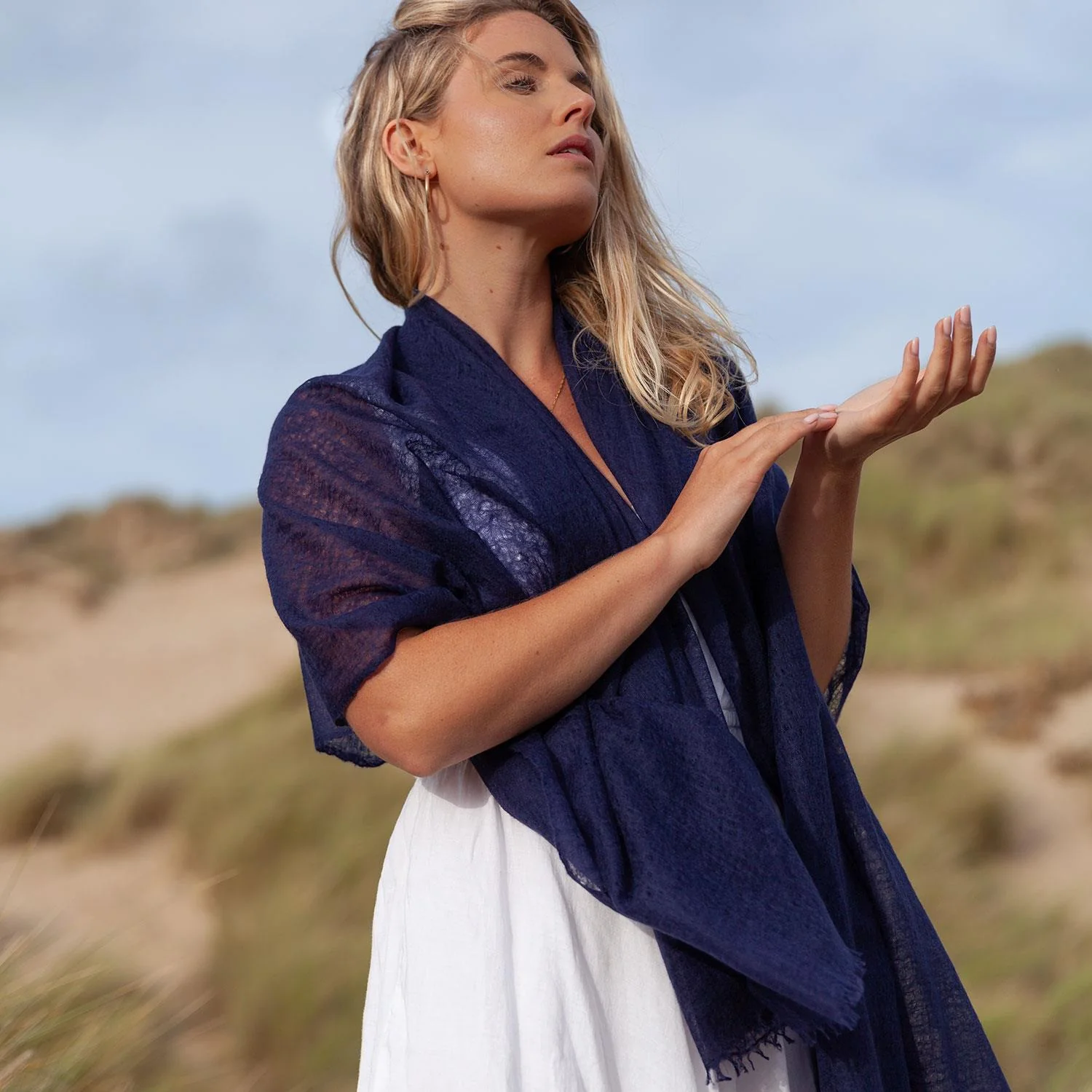 Diaphanous Pashmina Navy - Image 4