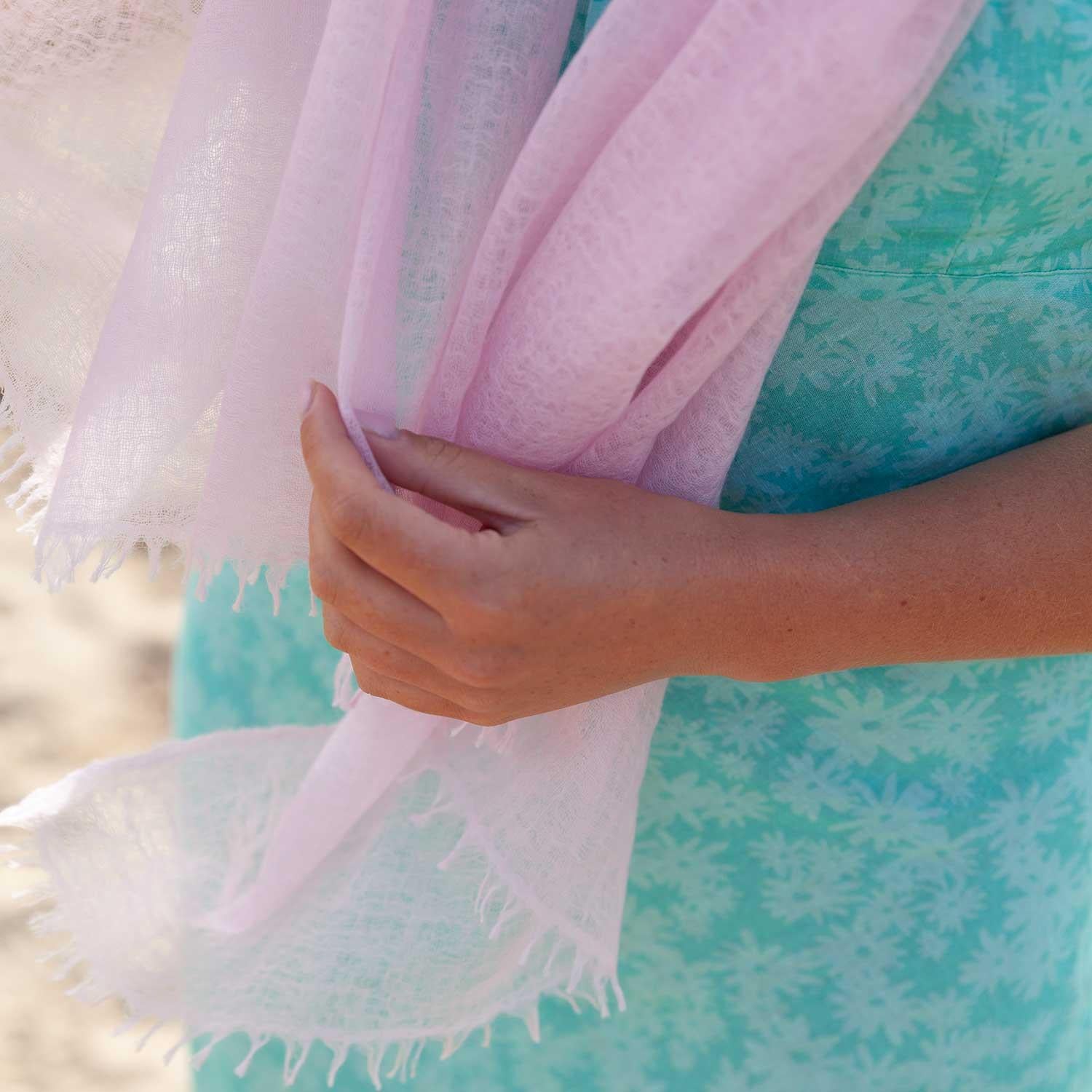 Diaphanous Pashmina Soft Pink - Image 4