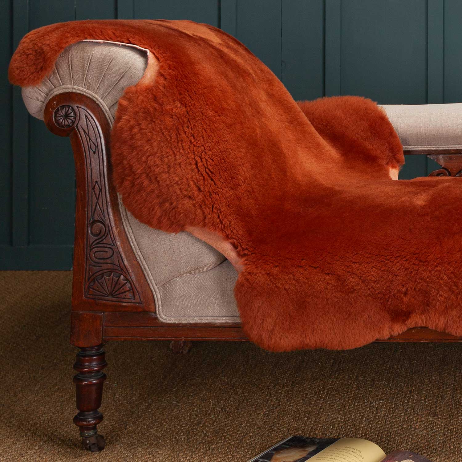 Exclusive Sheepskin Throw Ginger - Image 2