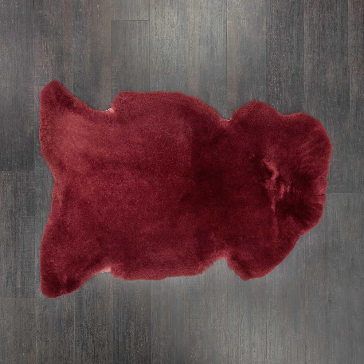Exclusive Sheepskin Throw Maroon - Image 5