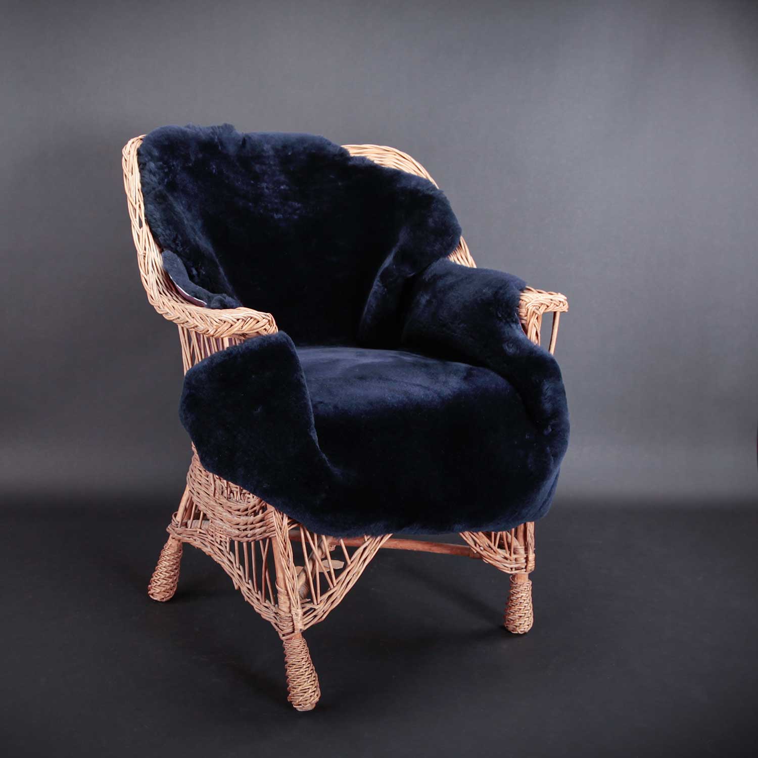 Exclusive Sheepskin Throw Midnight Blue - Image 4