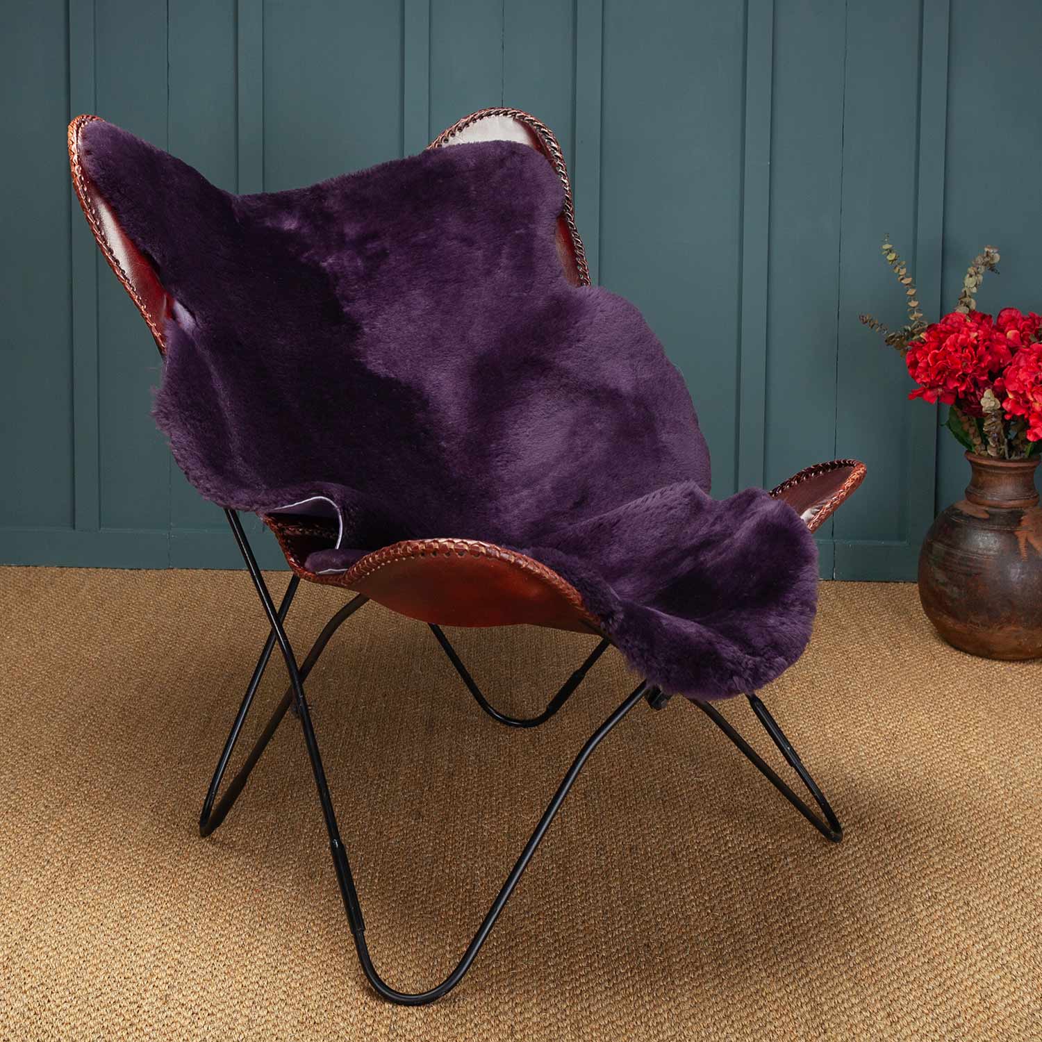 Exclusive Sheepskin Throw Royal Purple - Image 5