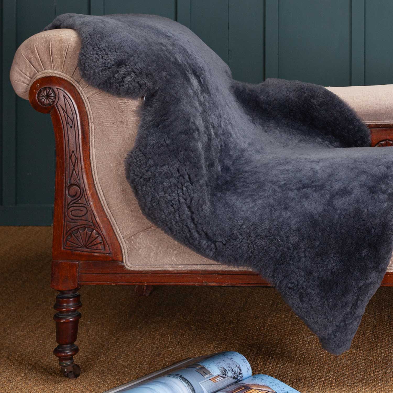 Exclusive Sheepskin Throw Silver - Image 2