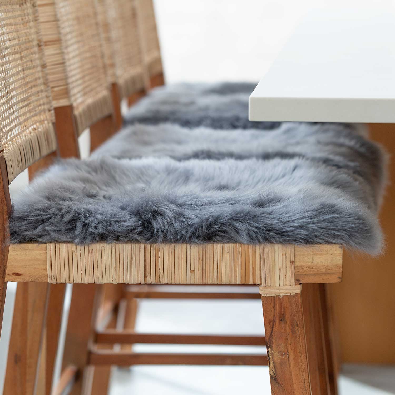 Grey Sheepskin Seat Pad Square 40 cm - Image 3