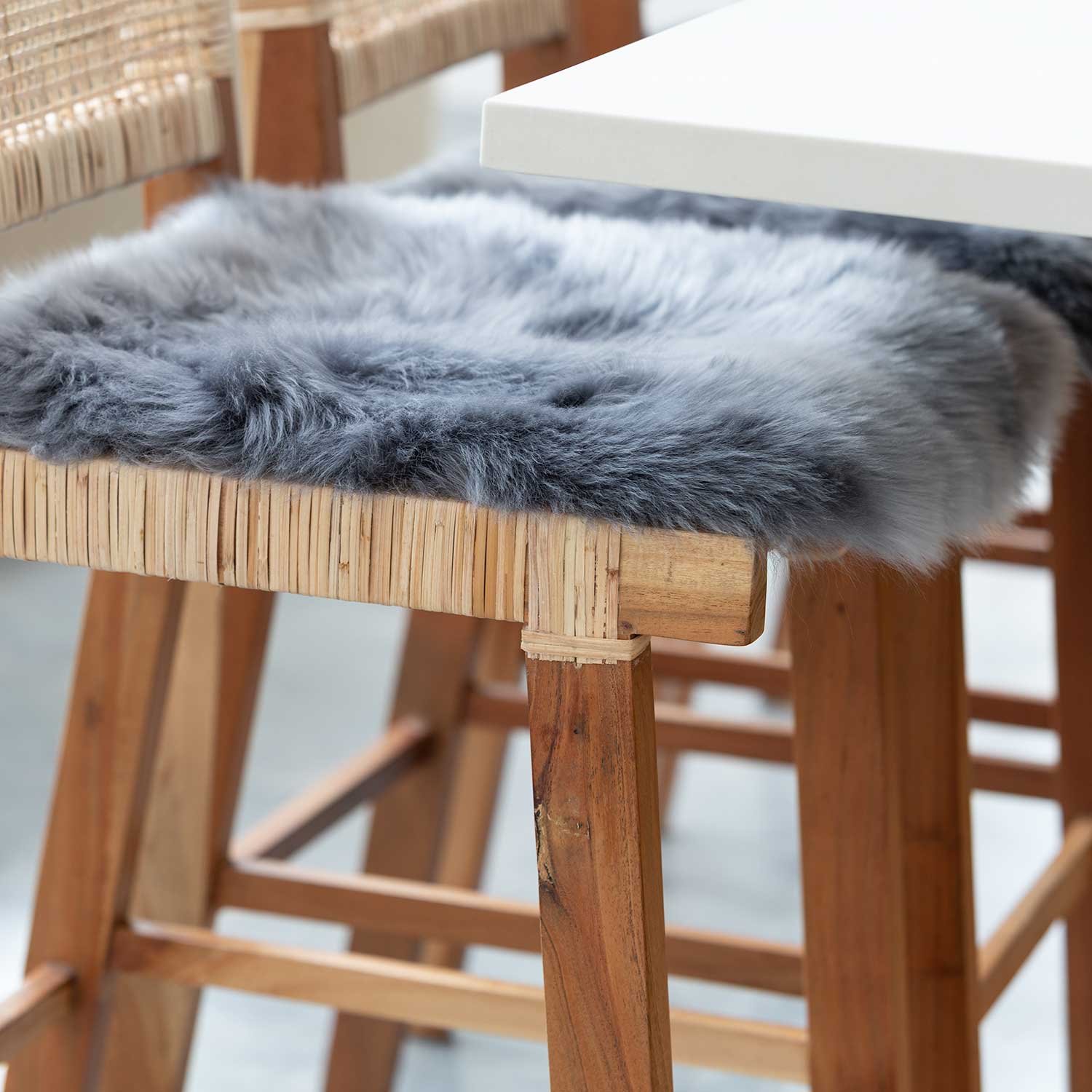 Grey Sheepskin Seat Pad Square 40 cm - Image 4