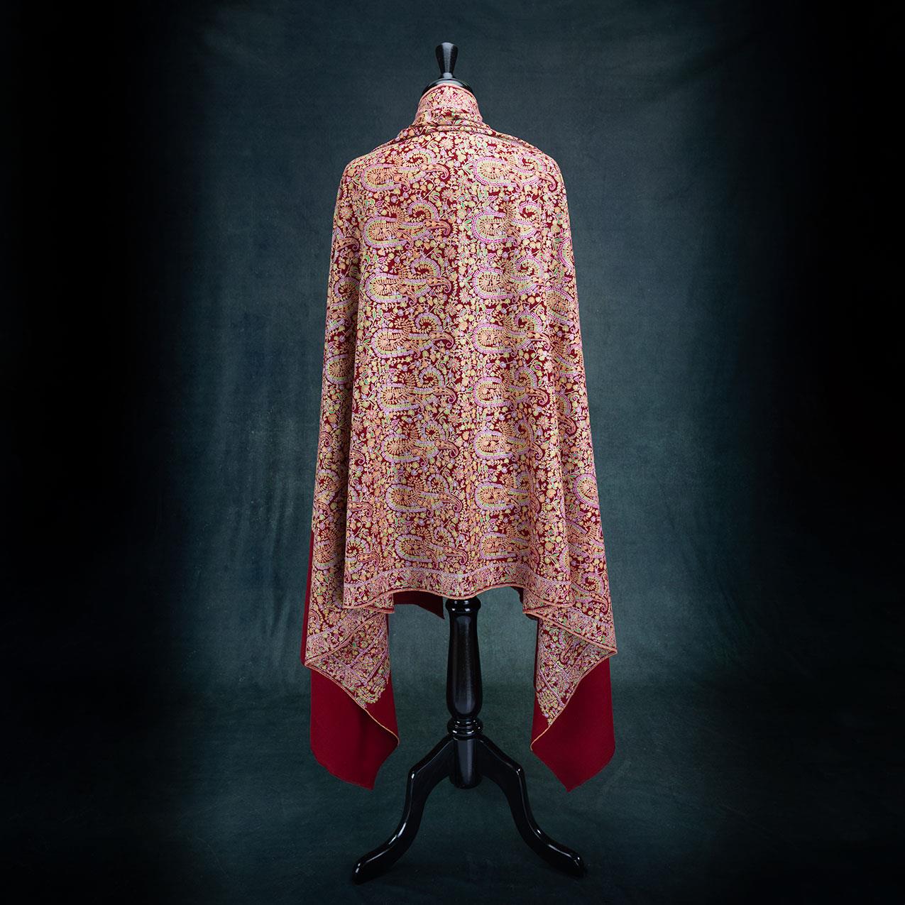 Hand Embroidered Cashmere Pashmina 'Tantra' - Image 5
