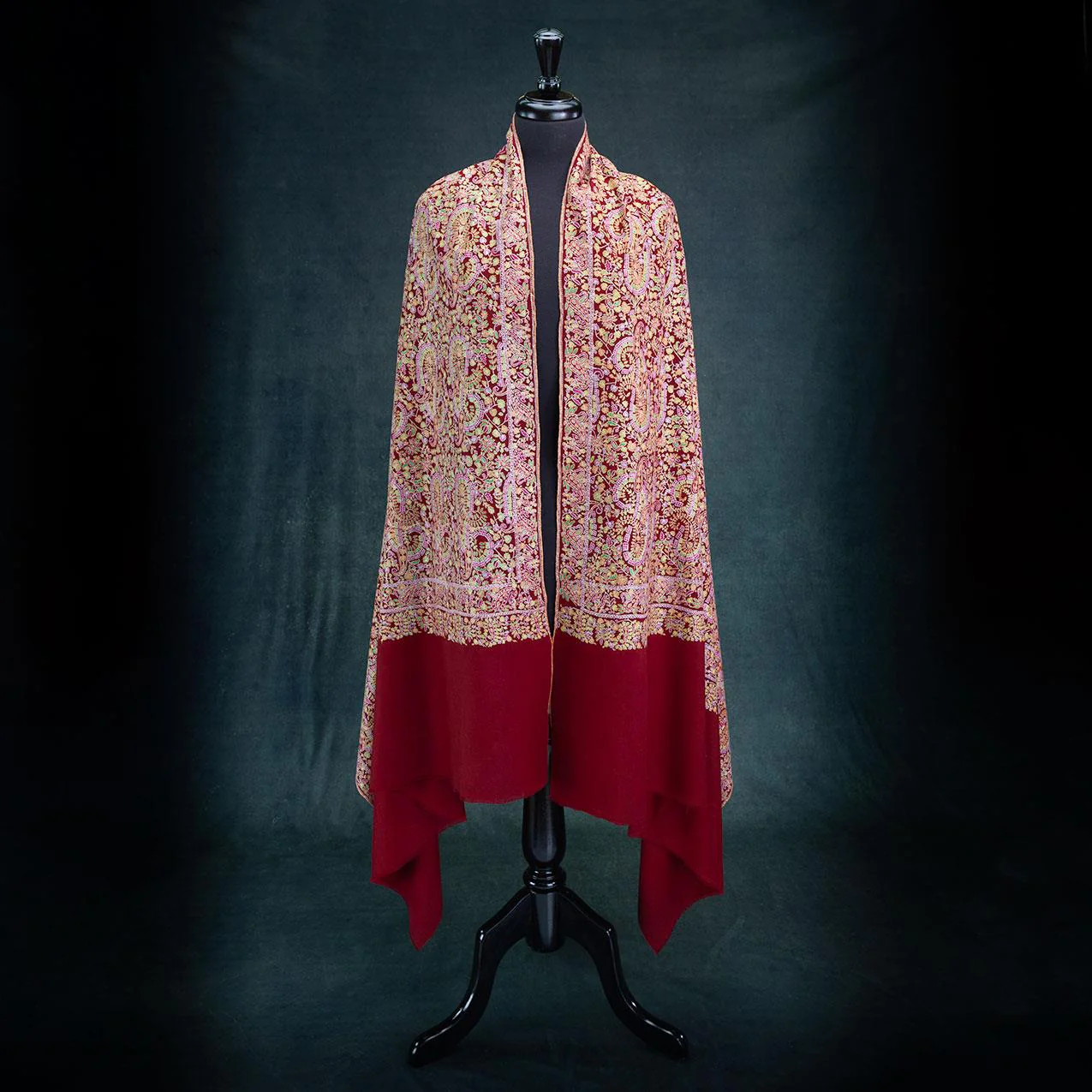Hand Embroidered Cashmere Pashmina 'Tantra' - Image 6