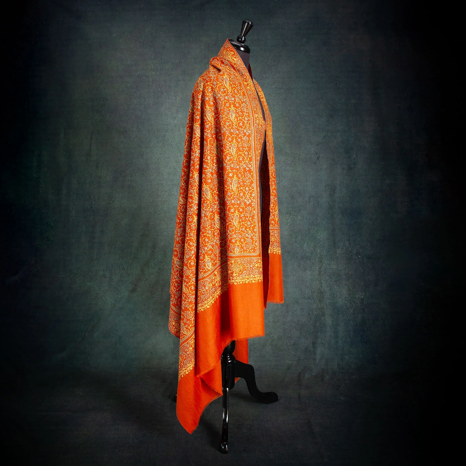 Hand Embroidered Eco-Toosh Roopwati Shawl 'Hanuman' - Image 3