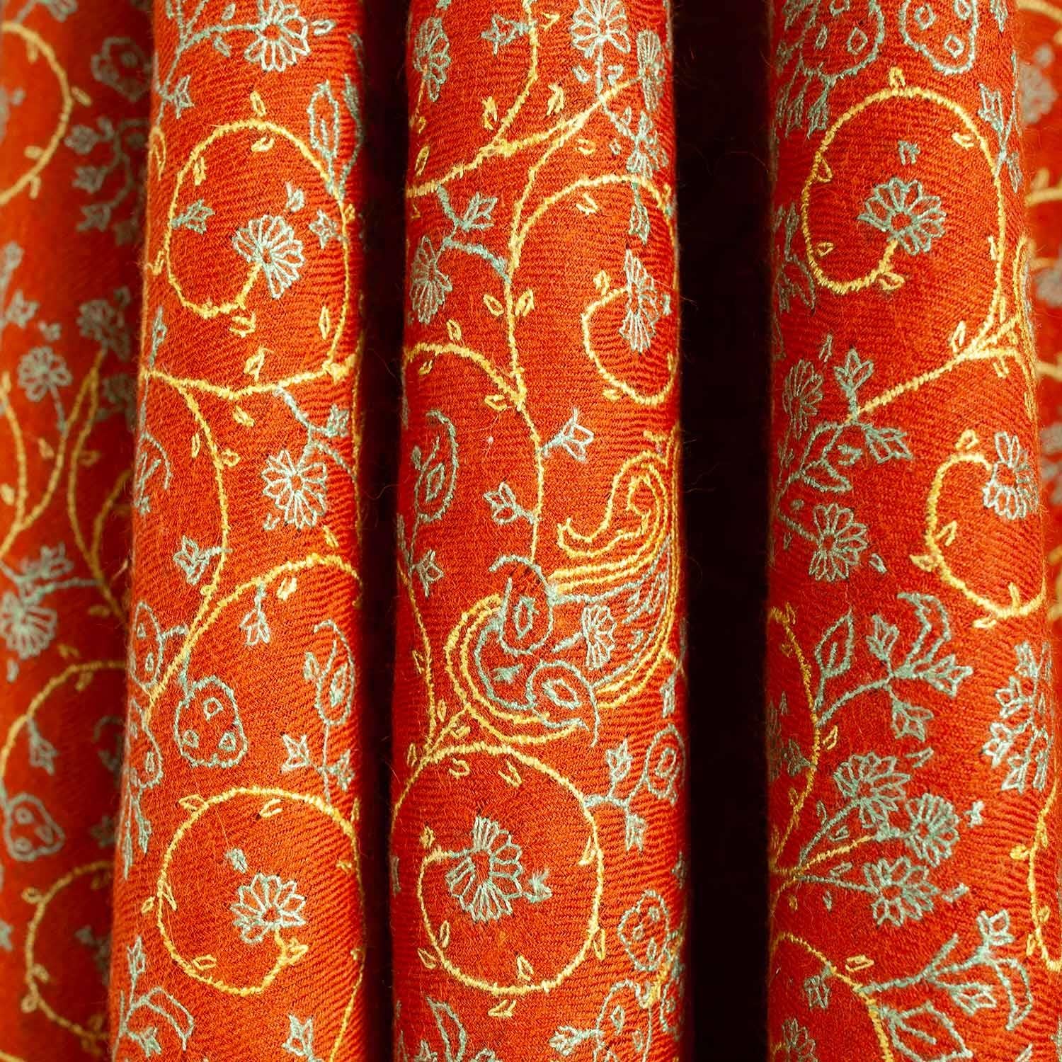 Hand Embroidered Eco-Toosh Roopwati Shawl 'Hanuman' - Image 4