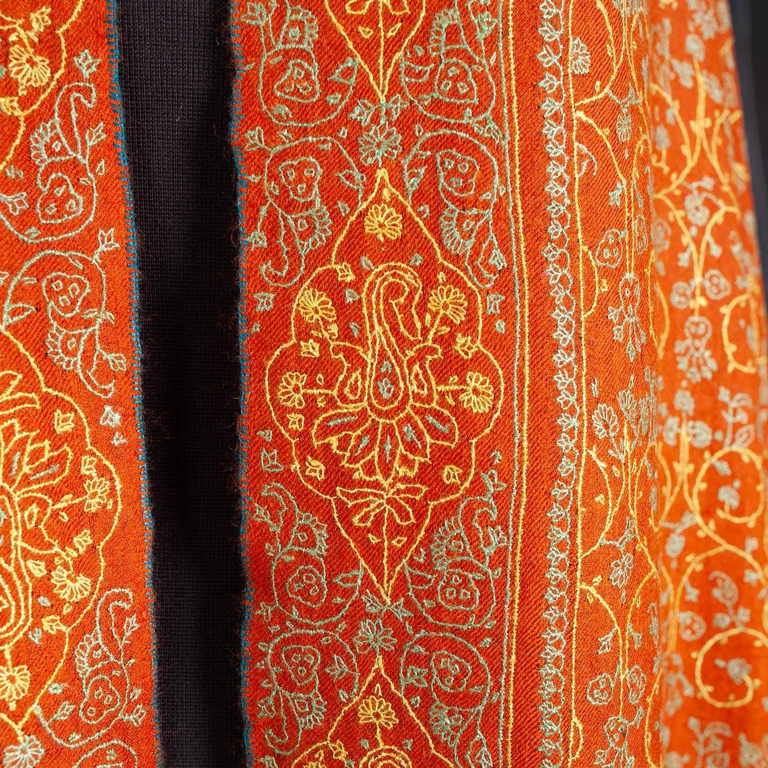 Hand Embroidered Eco-Toosh Roopwati Shawl 'Hanuman' - Image 5