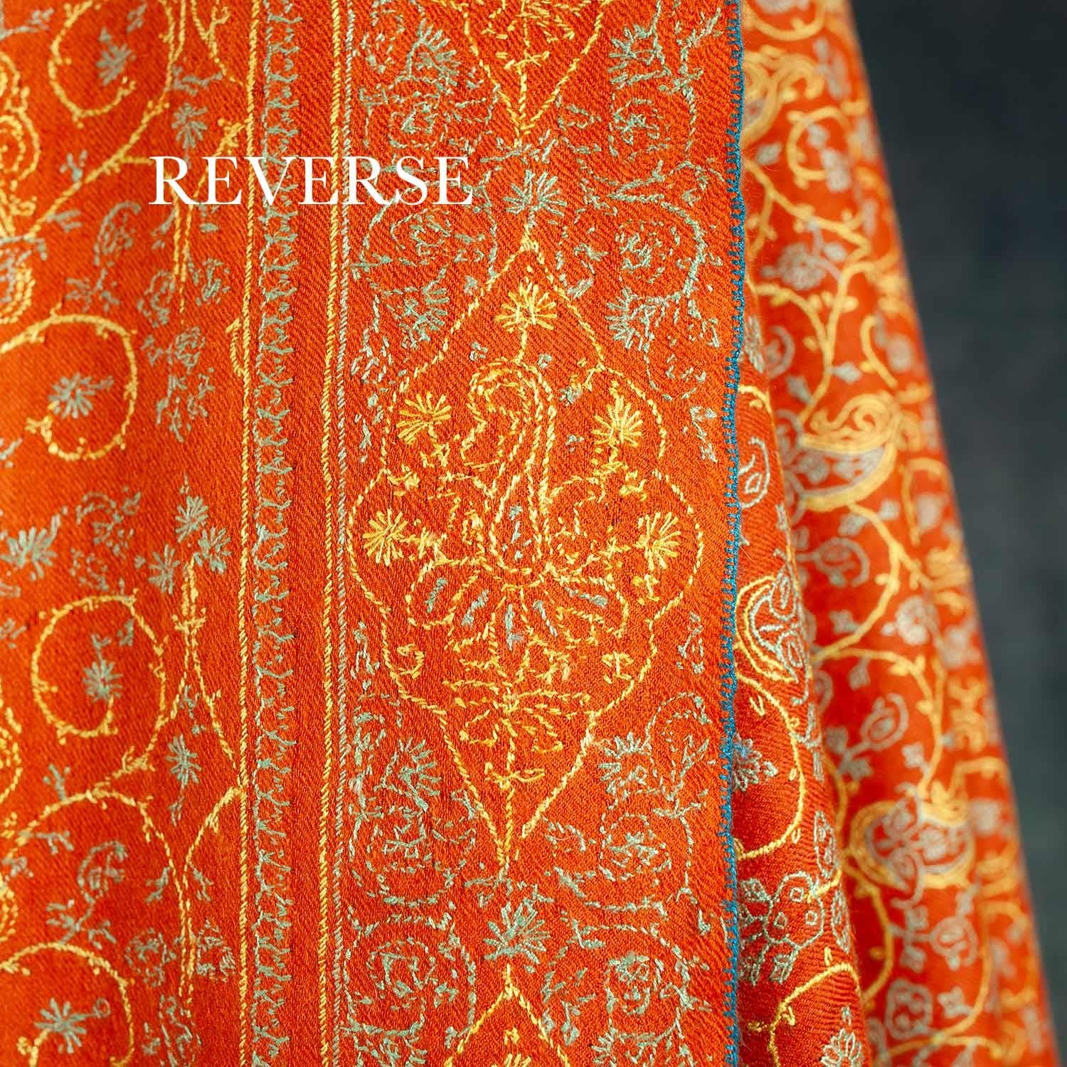 Hand Embroidered Eco-Toosh Roopwati Shawl 'Hanuman' - Image 8