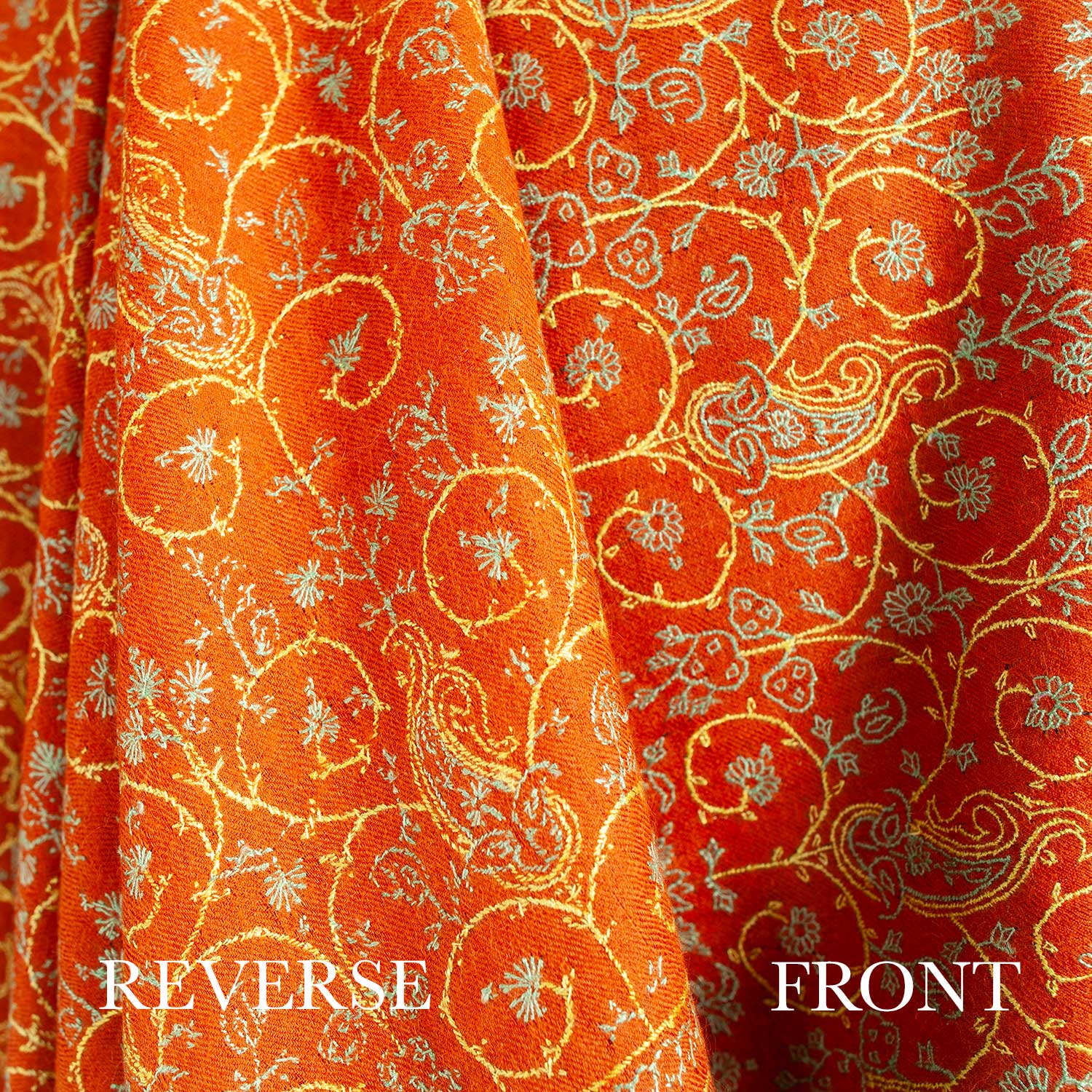 Hand Embroidered Eco-Toosh Roopwati Shawl 'Hanuman' - Image 9