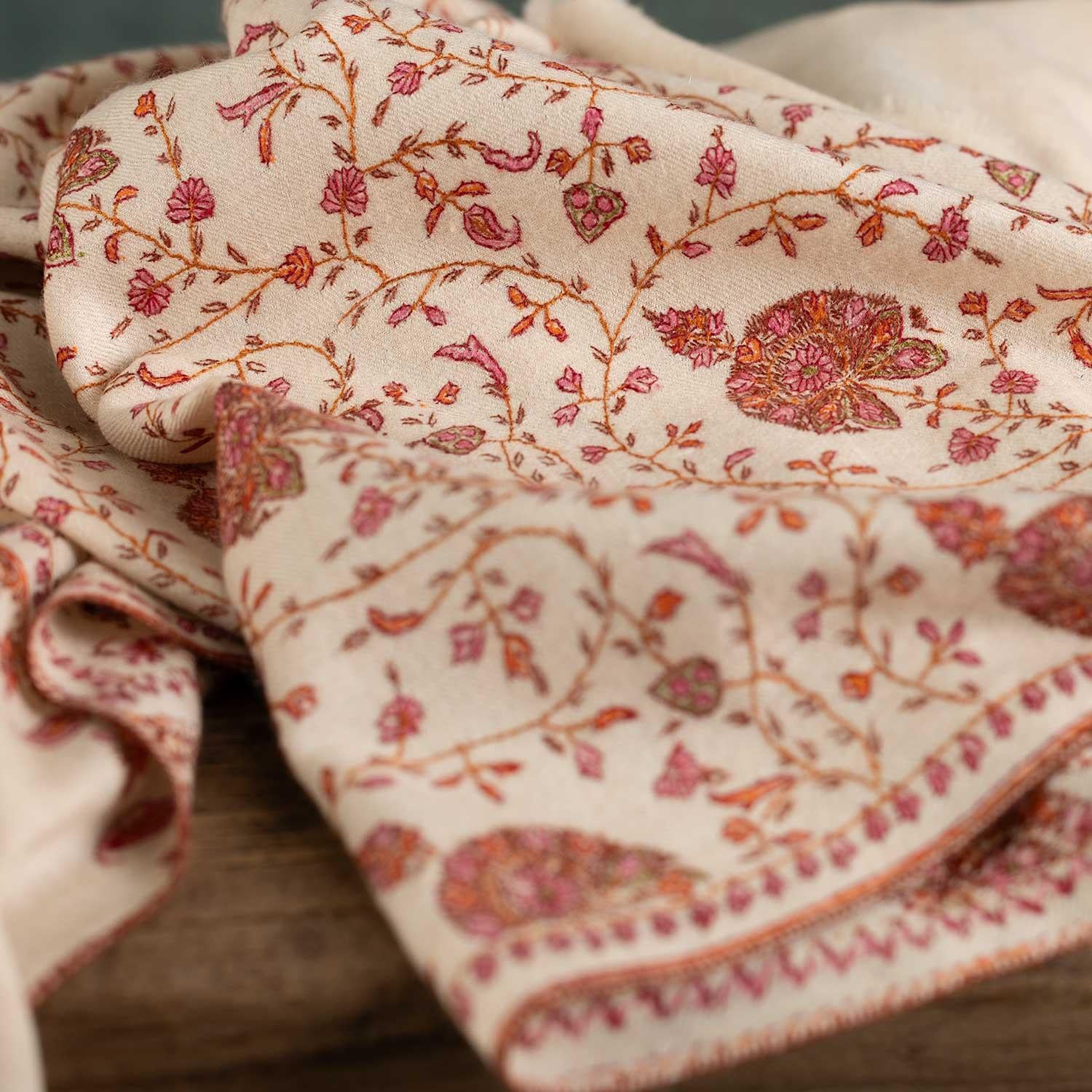Hand Embroidered Jamawar Shawl Mutmeen - Image 7