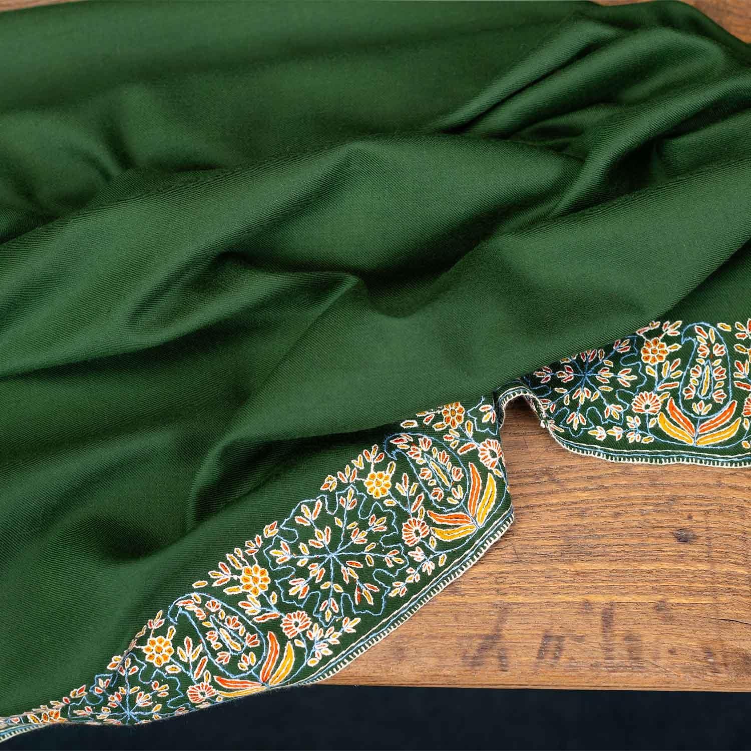 Hand Embroidered Royal Almond Shawl 'Bahaar' - Image 8
