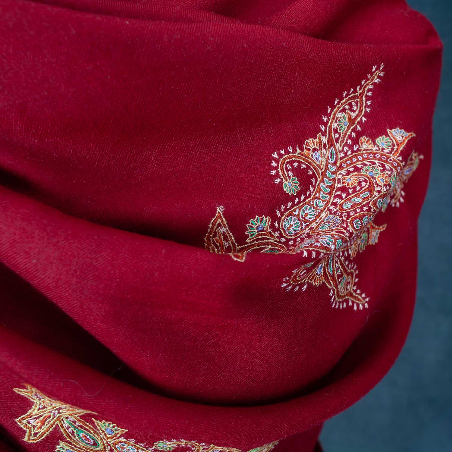 Hand Embroidered Sozni Shawl 'The Fire God' - Image 6