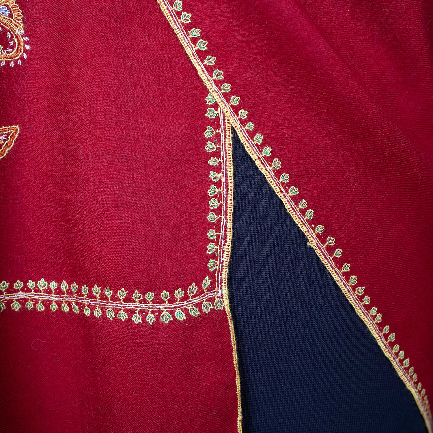 Hand Embroidered Sozni Shawl 'The Fire God' - Image 7