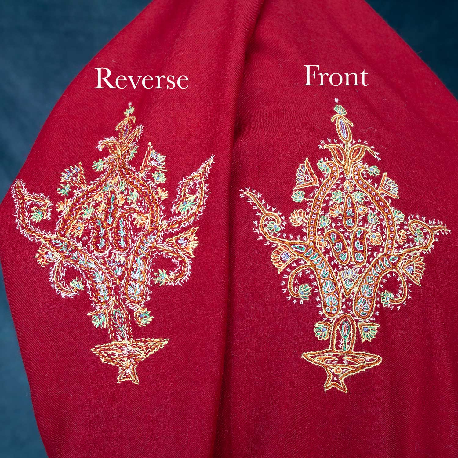 Hand Embroidered Sozni Shawl 'The Fire God' - Image 8
