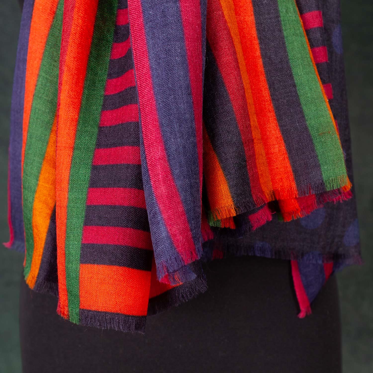 Luxe Merino Geometric Shawl Sunset - Image 6