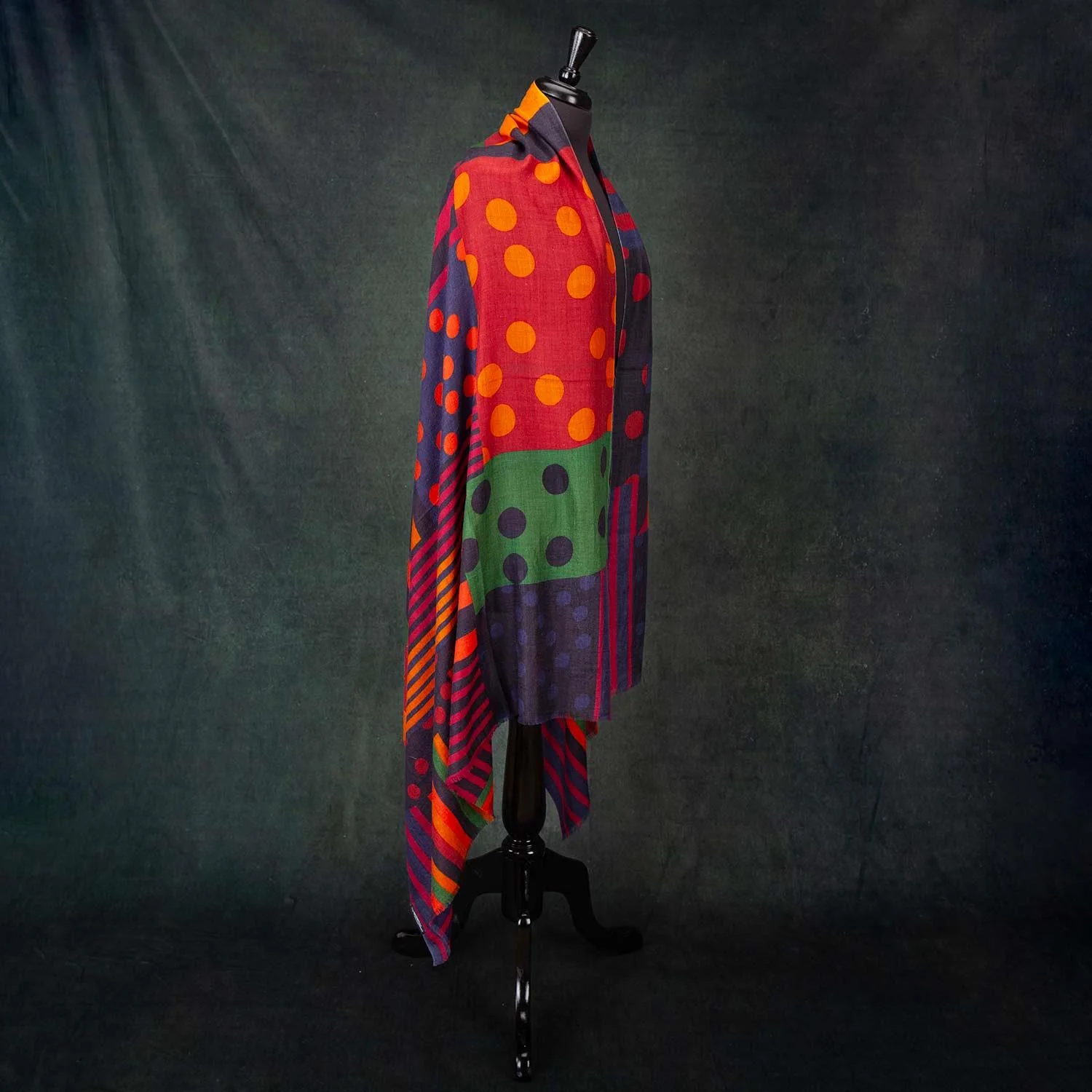 Luxe Merino Geometric Shawl Sunset - Image 8