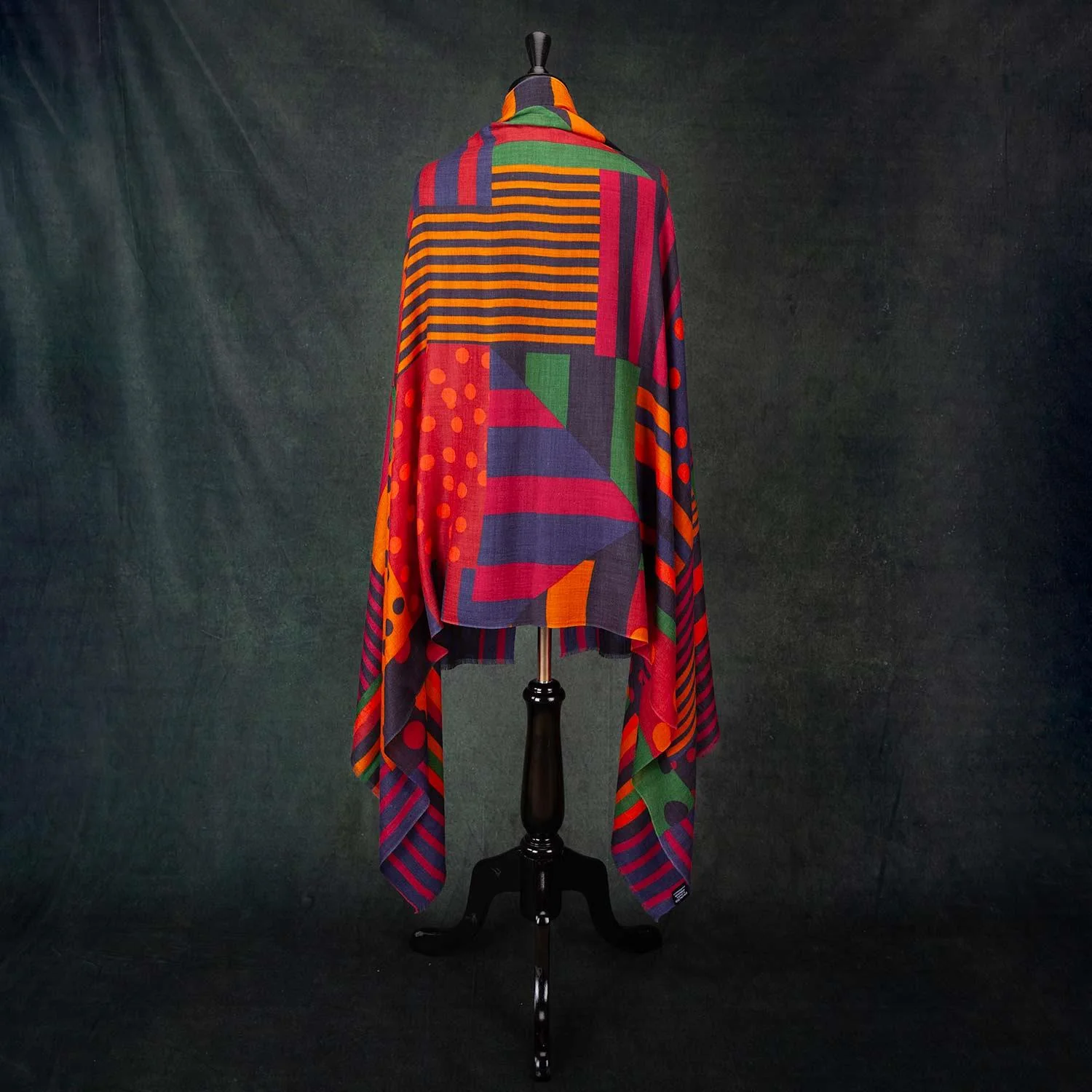 Luxe Merino Geometric Shawl Sunset - Image 9