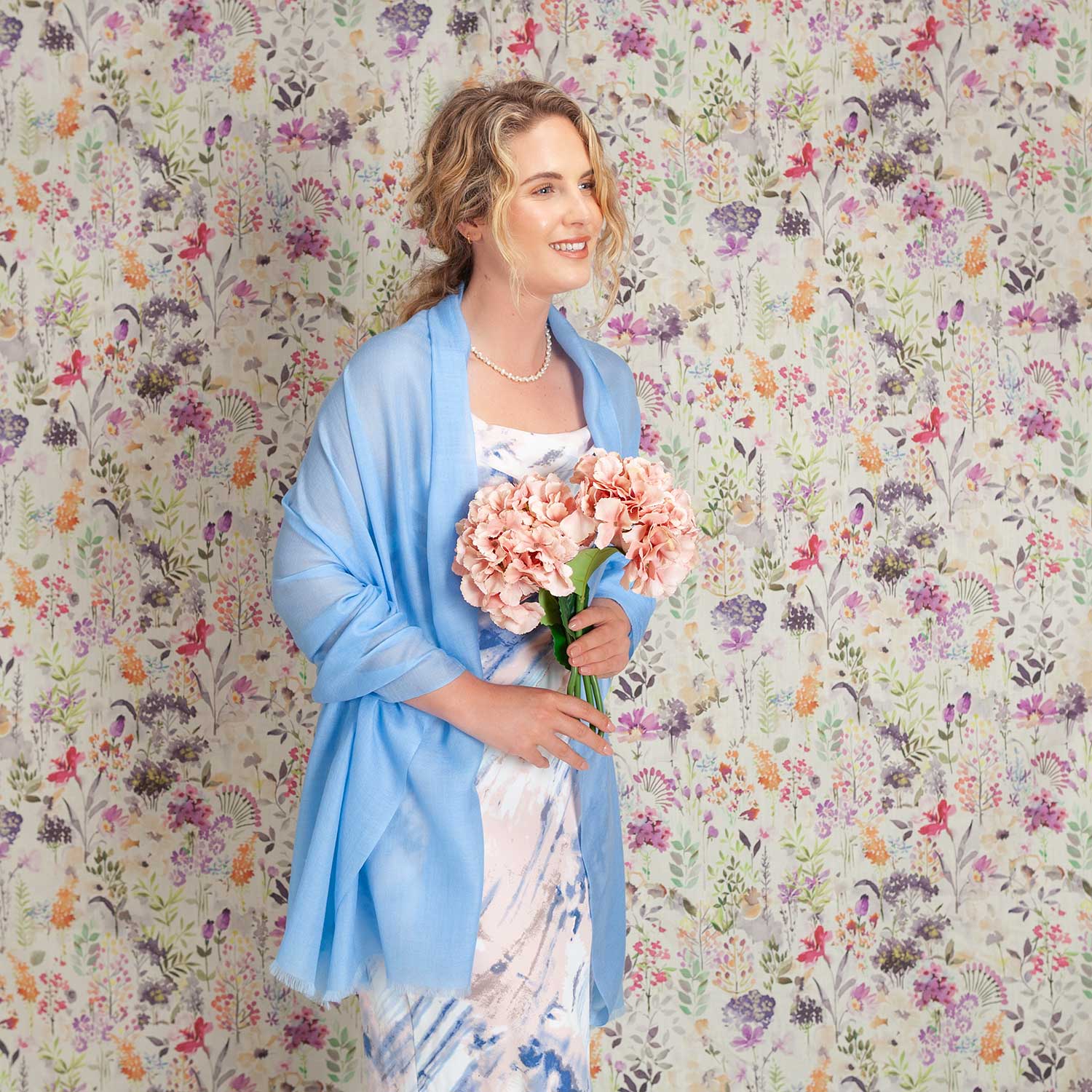 Luxe Merino Silk Shawl Bluebird - Image 4