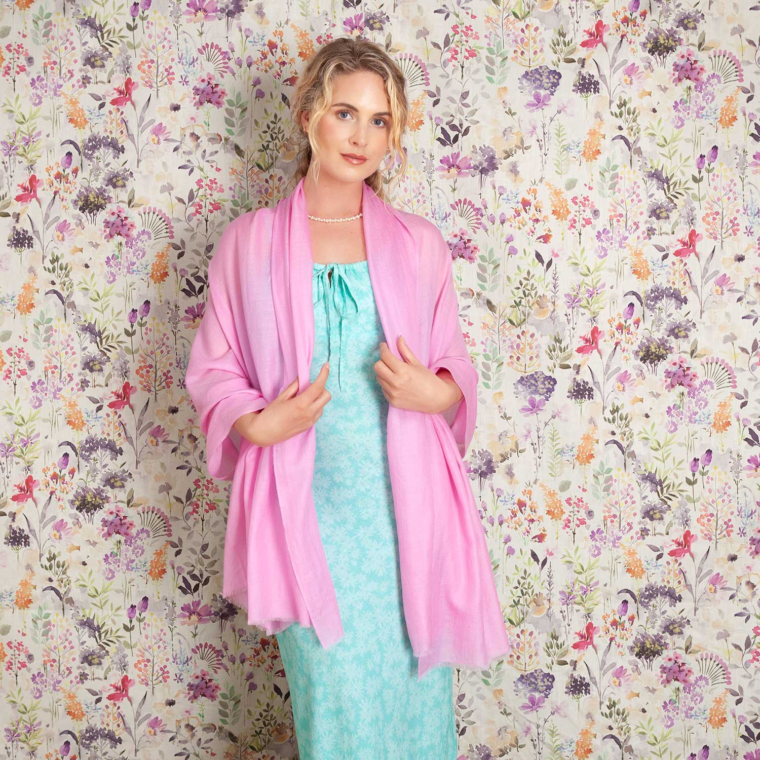 Luxe Merino Silk Shawl Dark Pink - Image 2