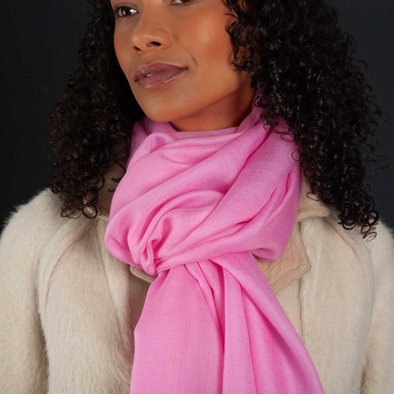 Luxe Merino Silk Shawl Dark Pink - Image 3