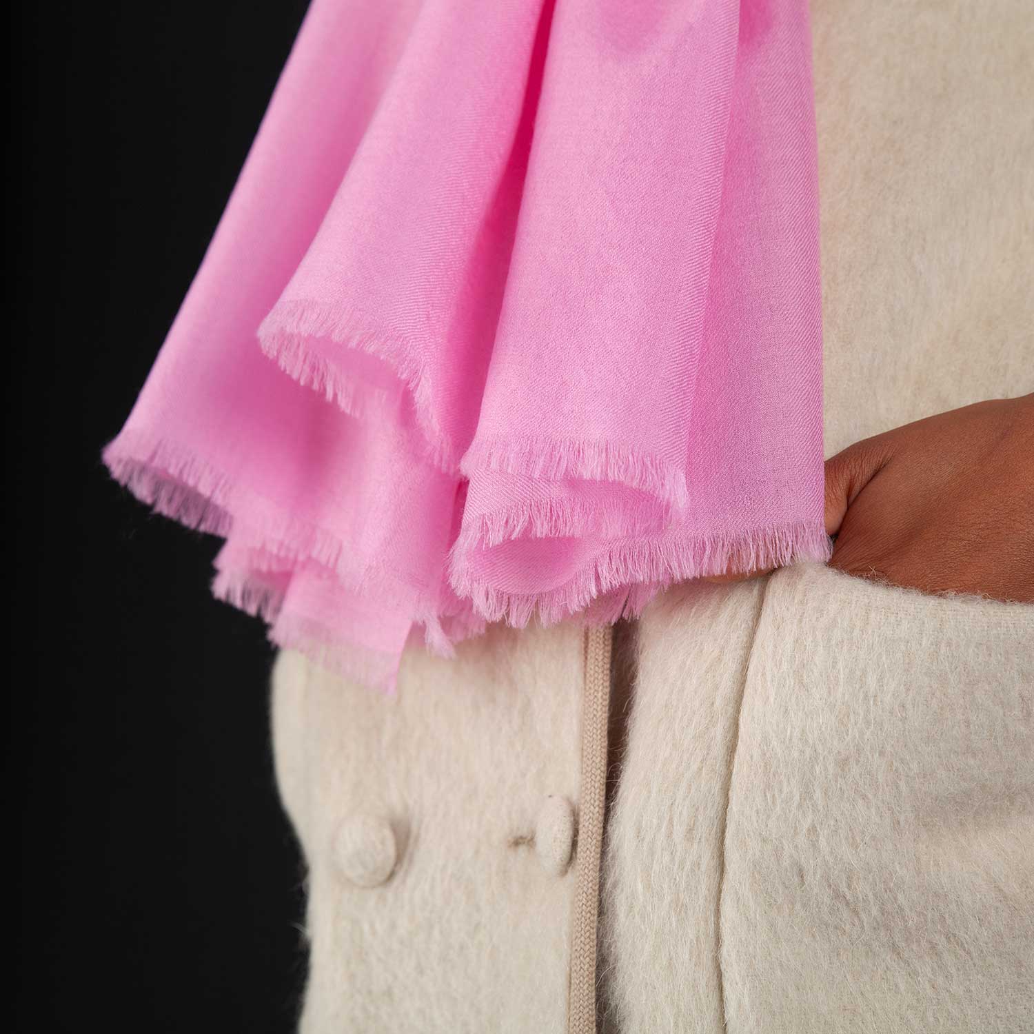 Luxe Merino Silk Shawl Dark Pink - Image 5