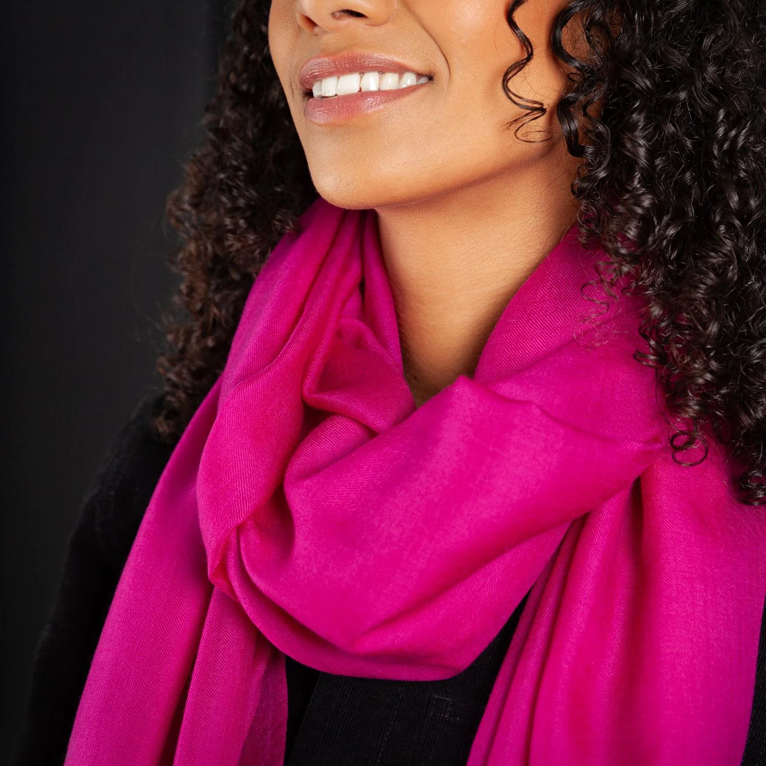 Luxe Merino Silk Shawl Fuchsia - Image 5