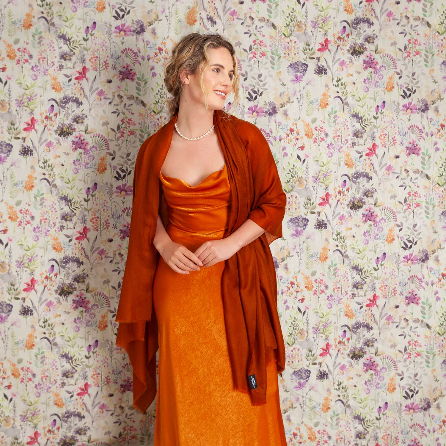 Luxe Merino Silk Shawl Gingerbread - Image 3