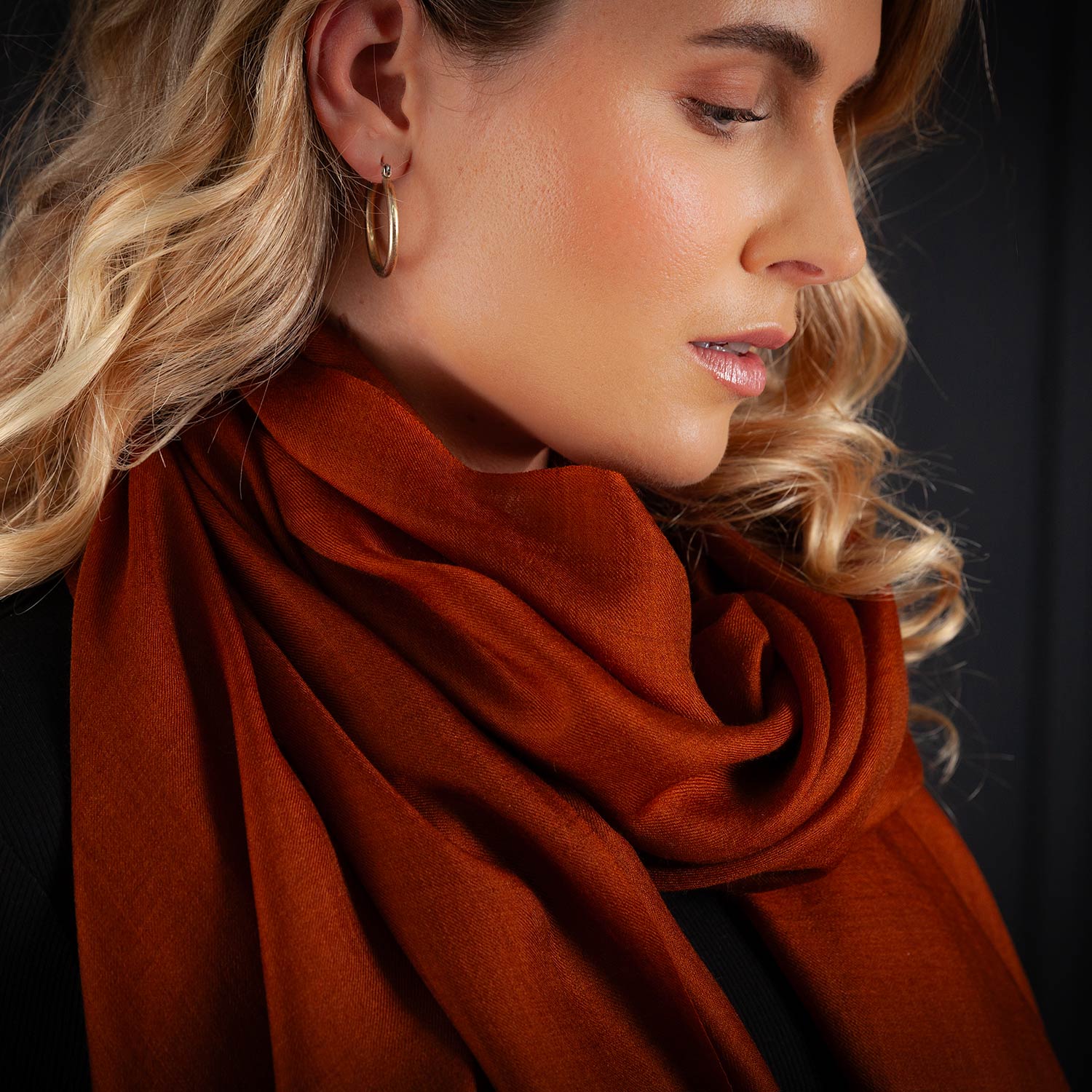 Luxe Merino Silk Shawl Gingerbread - Image 6