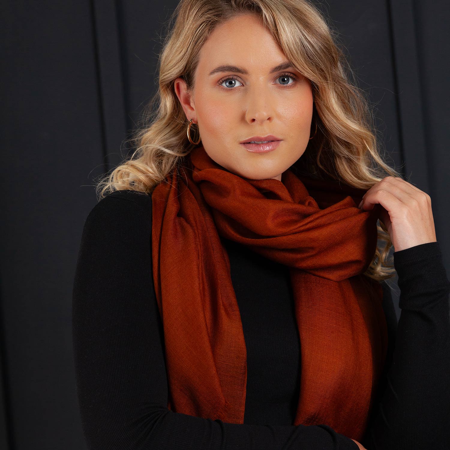 Luxe Merino Silk Shawl Gingerbread - Image 7