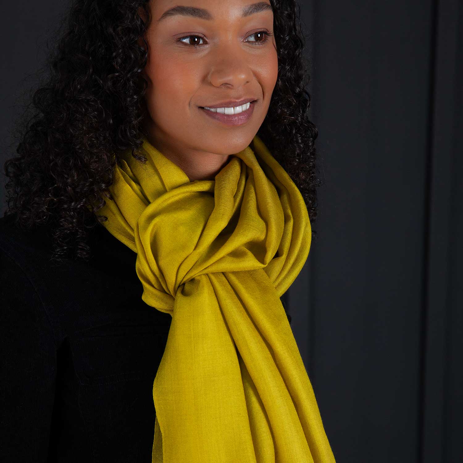 Luxe Merino Silk Shawl Green Chartreuse - Image 3