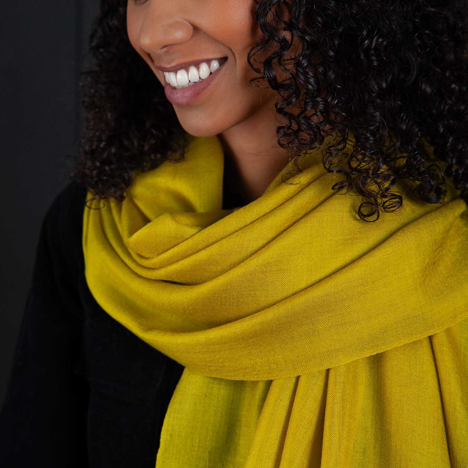 Luxe Merino Silk Shawl Green Chartreuse - Image 4