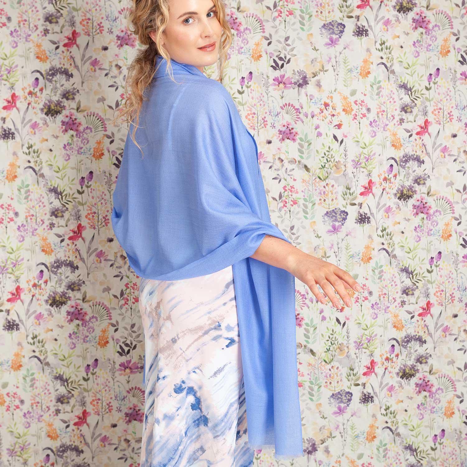 Luxe Merino Silk Shawl Hyacinth - Image 4