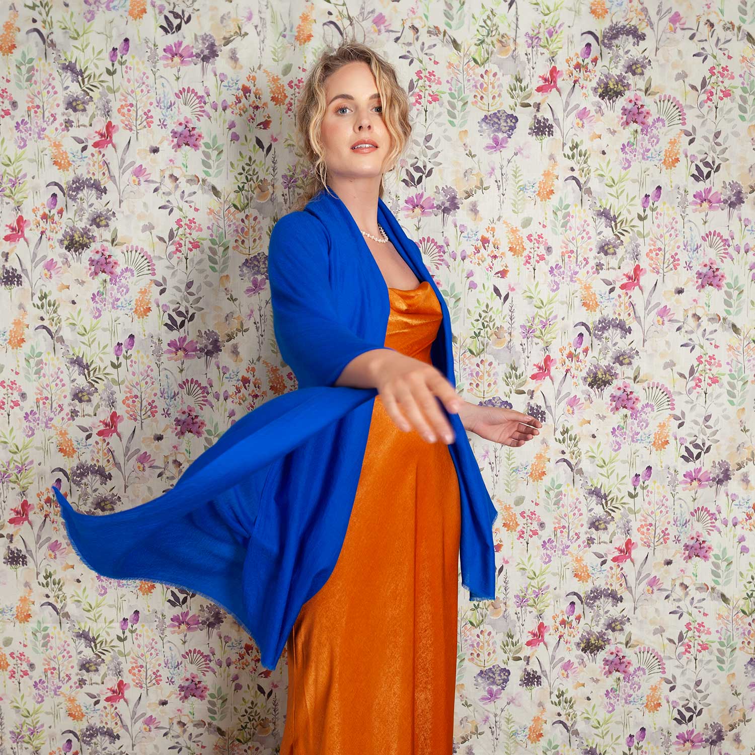 Luxe Merino Silk Shawl Lapis - Image 3