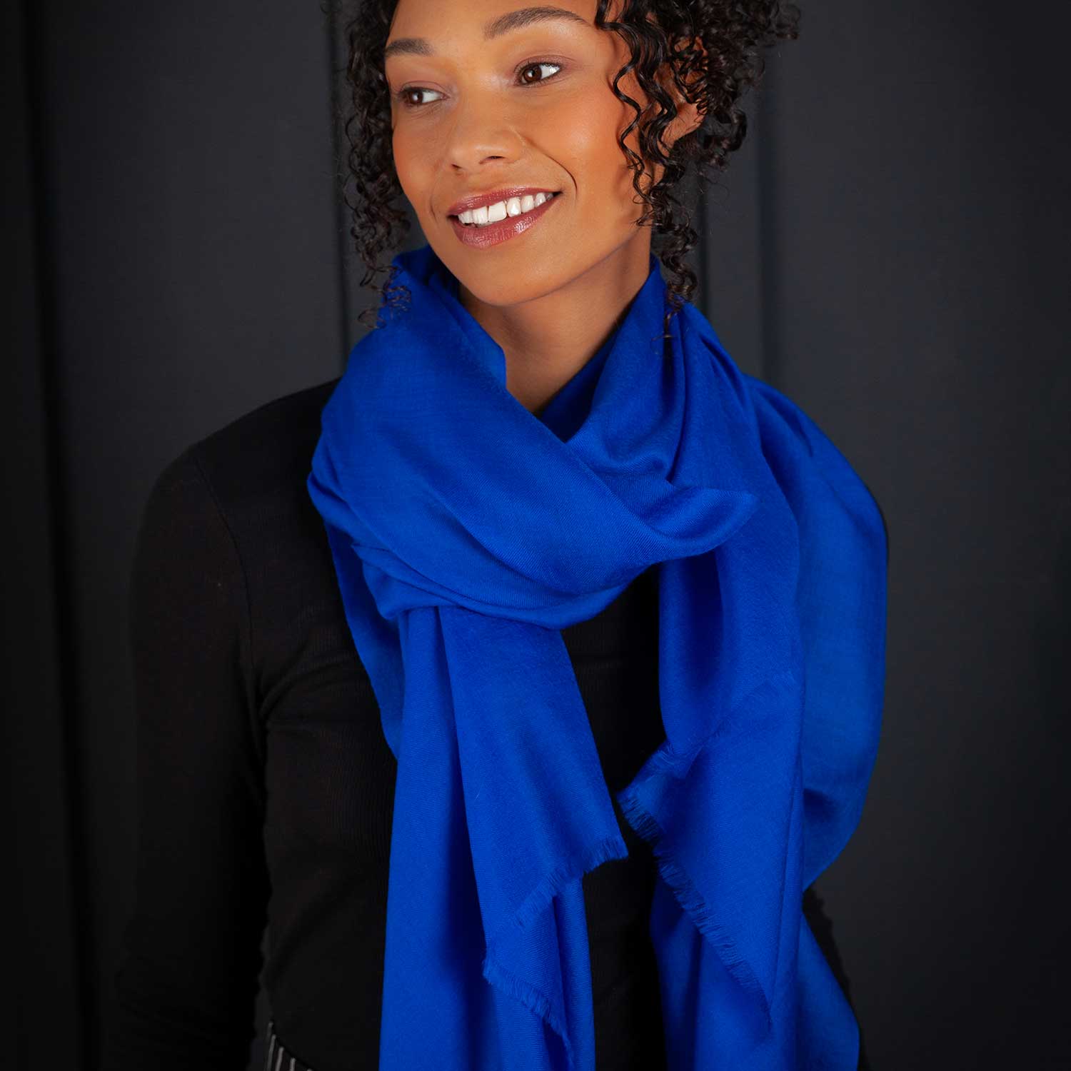 Luxe Merino Silk Shawl Lapis - Image 4