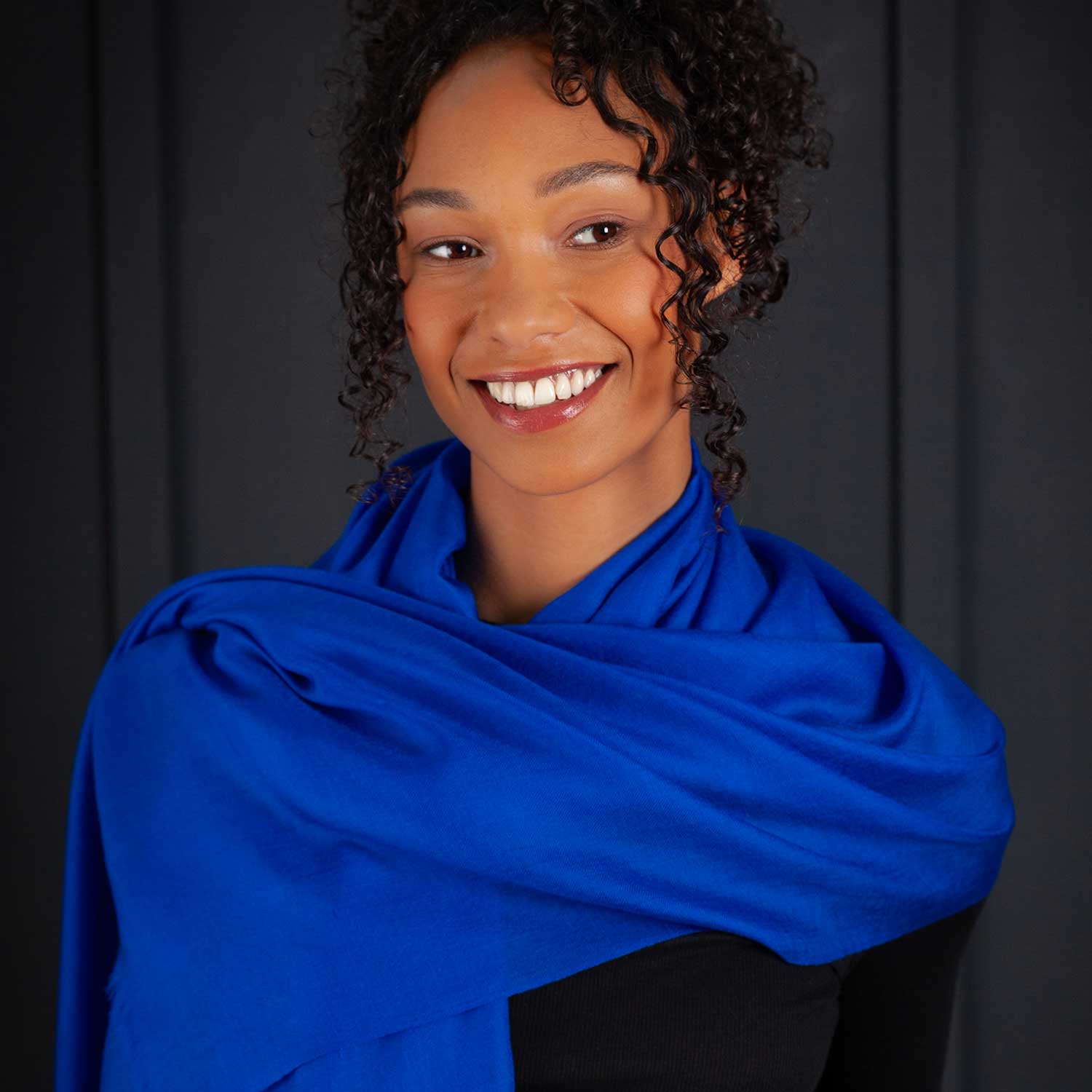Luxe Merino Silk Shawl Lapis - Image 6