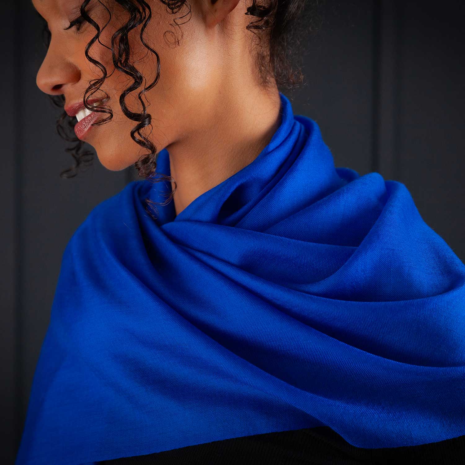 Luxe Merino Silk Shawl Lapis - Image 7
