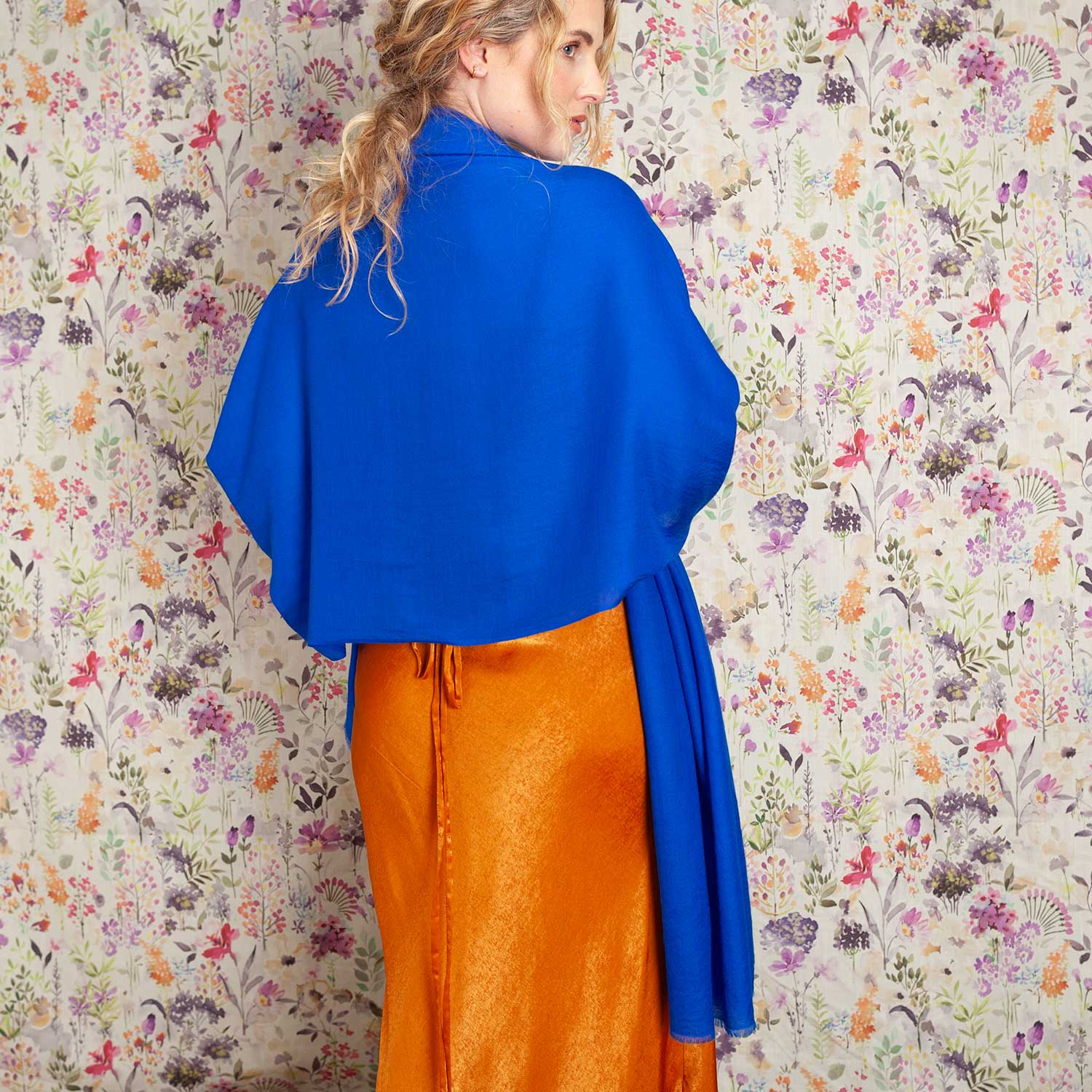 Luxe Merino Silk Shawl Lapis - Image 9