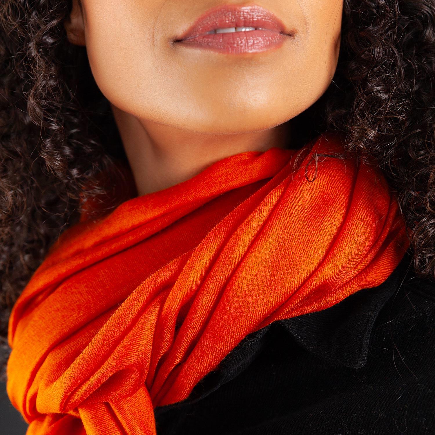 Luxe Merino Silk Shawl Paprika - Image 3