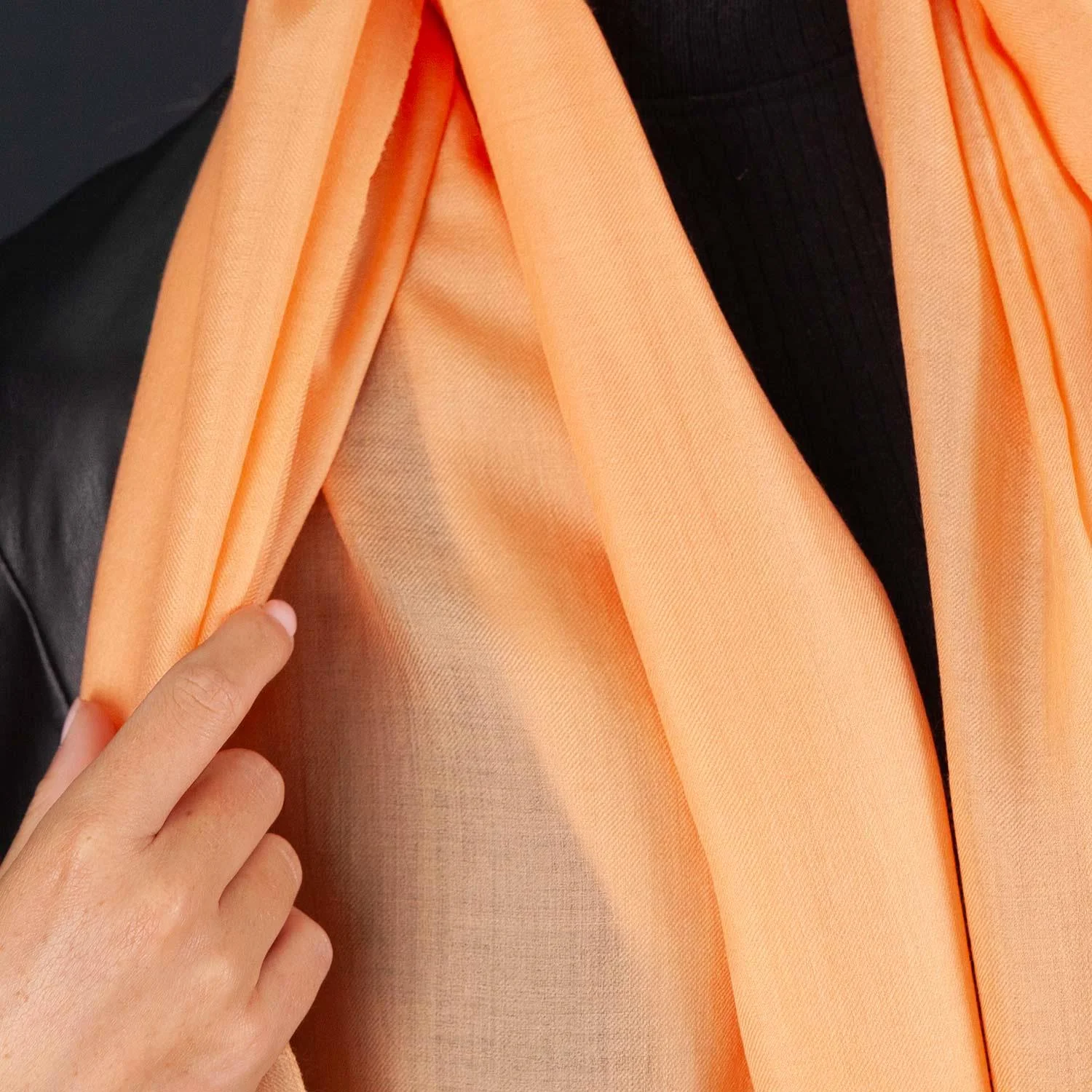 Luxe Merino Silk Shawl Peach - Image 3